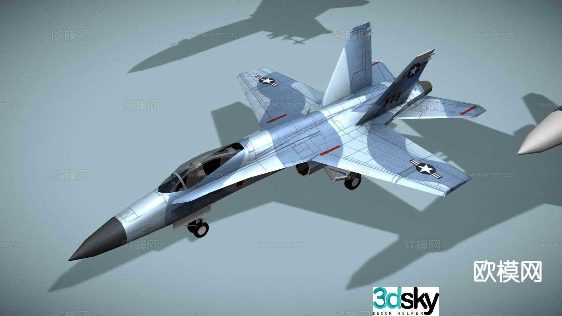 Hornet fighter bomber reconnaissance aircraft 3d model