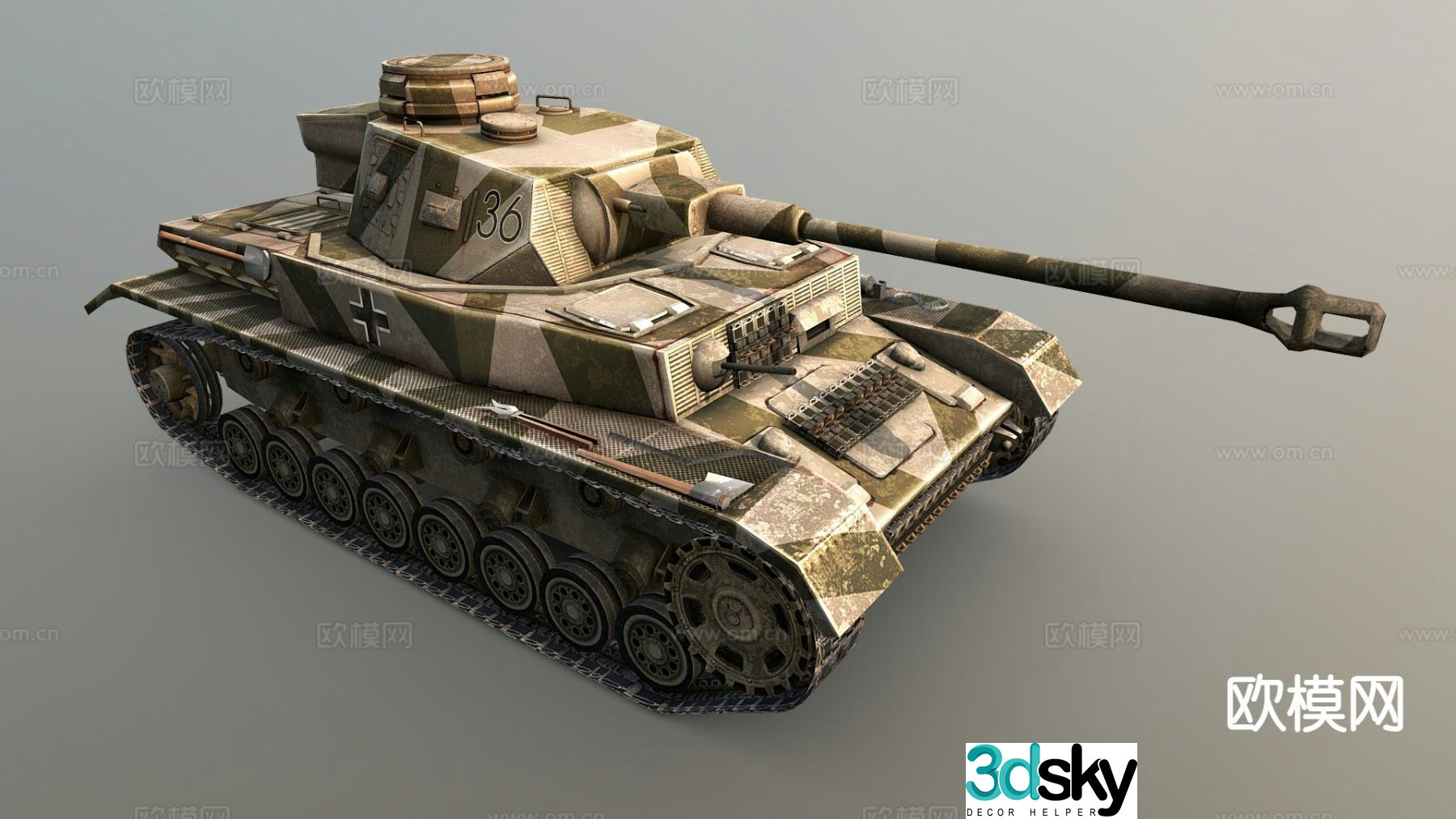 World War II Panzer4 tank 3d model