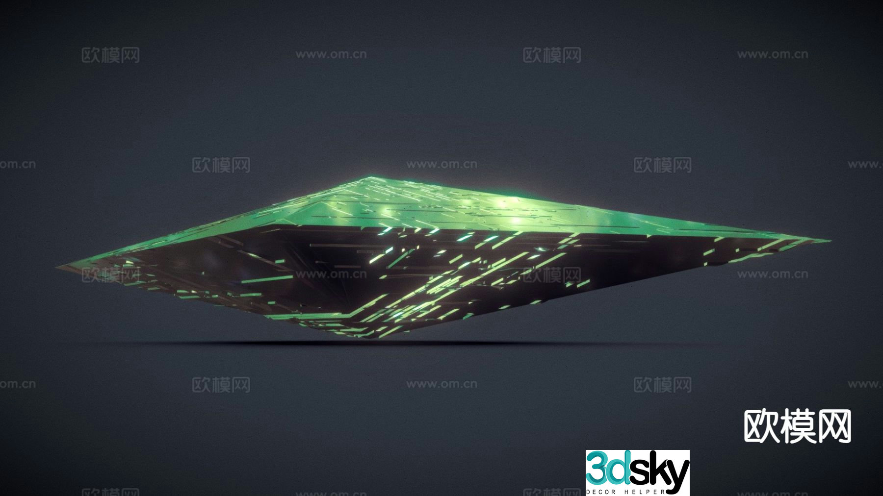 Sci-fi aircraft battleship 3d model