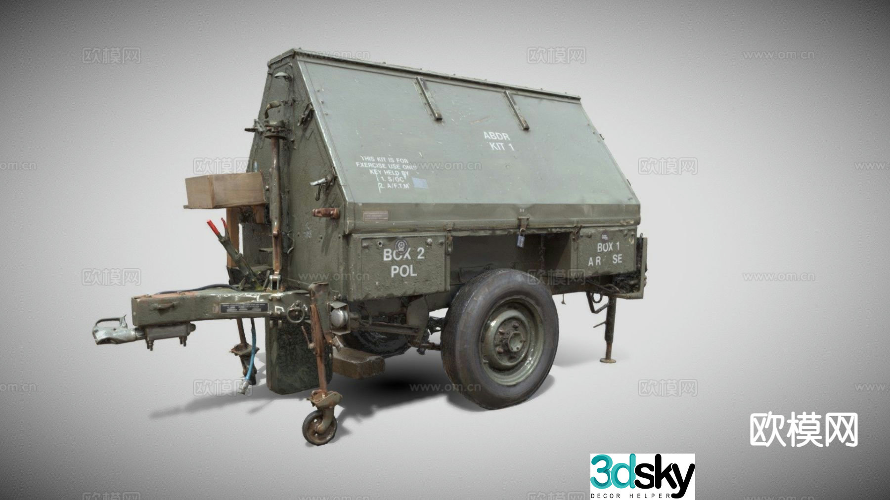 communication car trailer armored vehicle 3d model