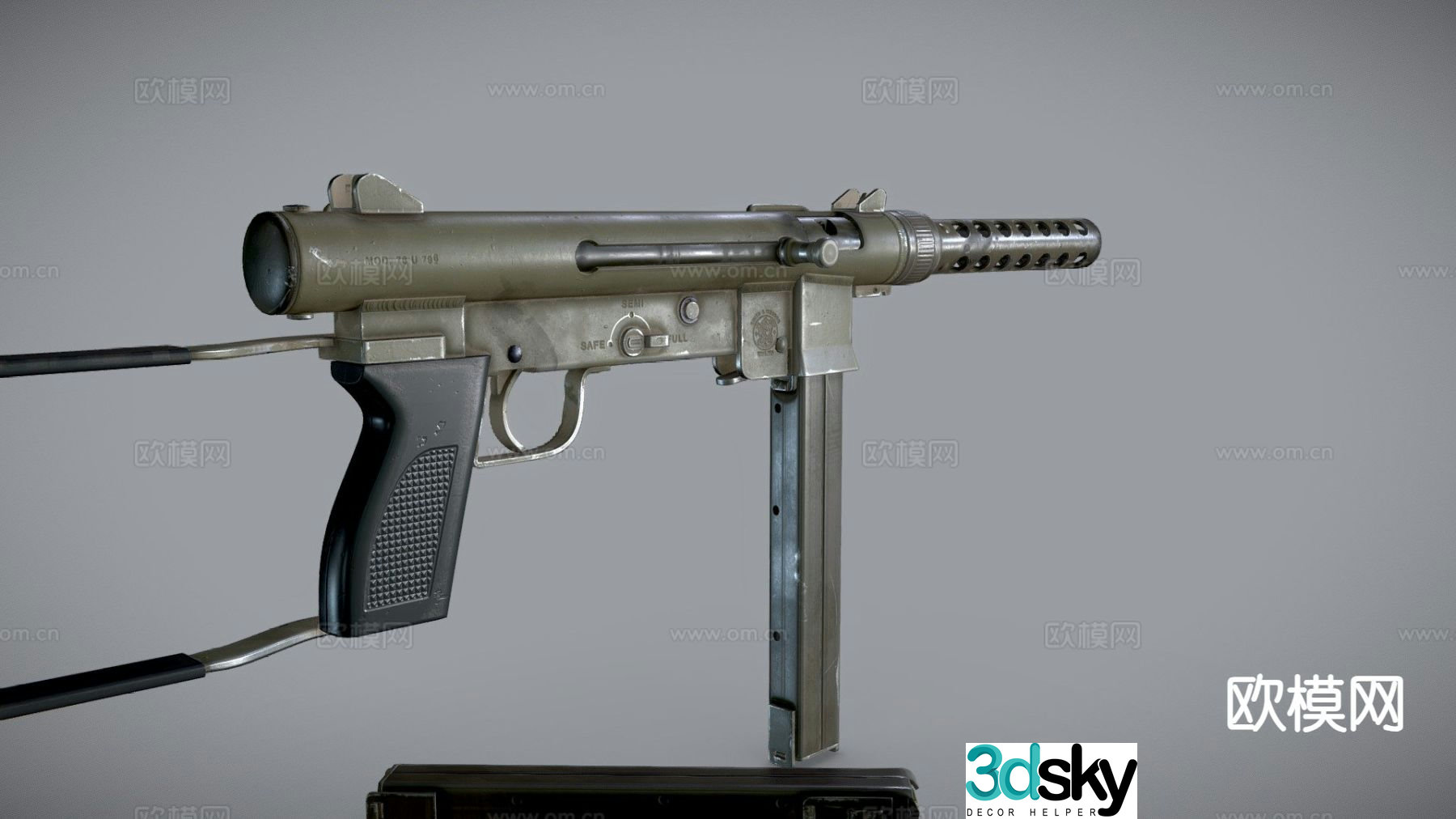 vintage pistol 3d model