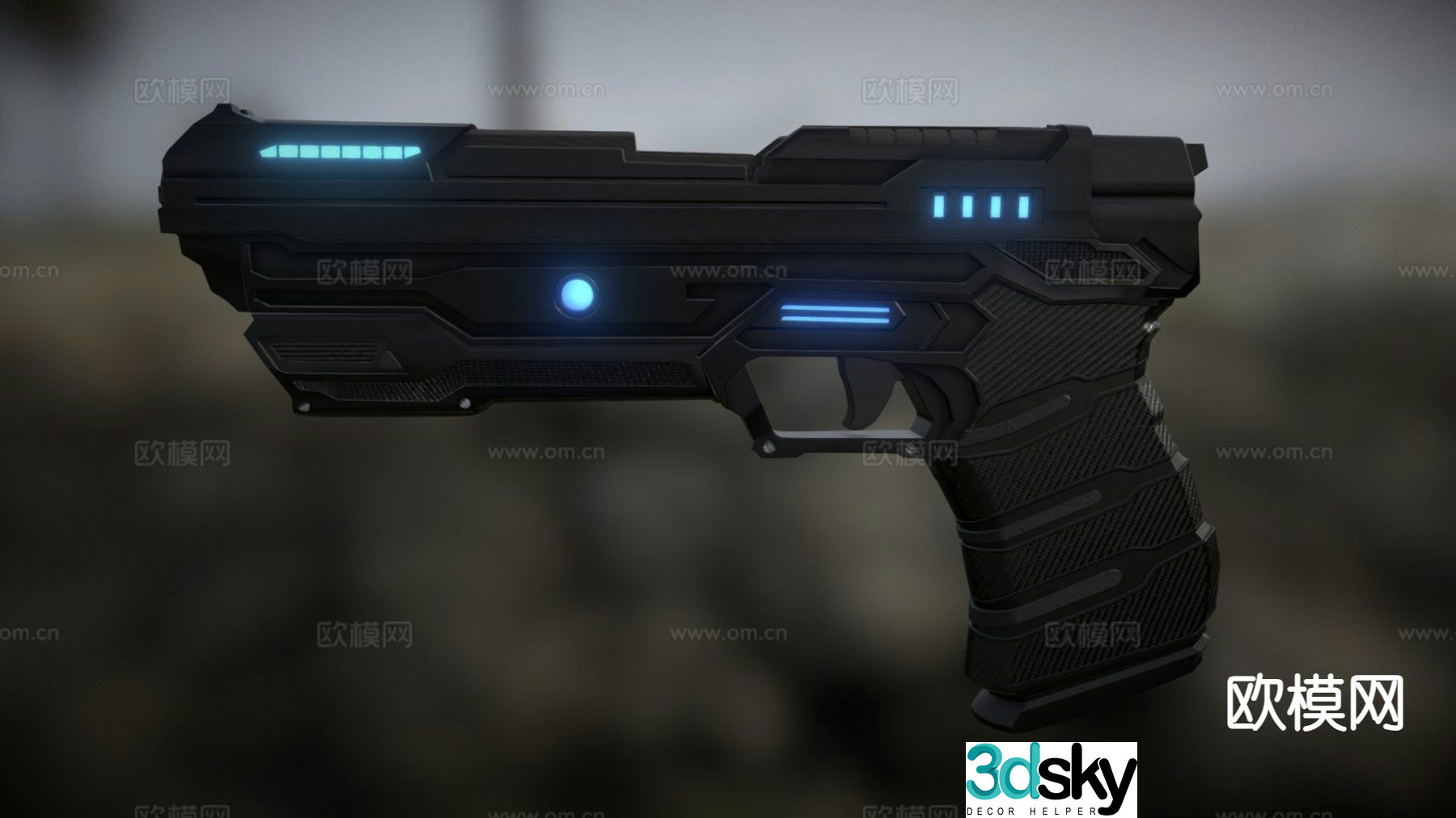 Future gun pistol 3d model