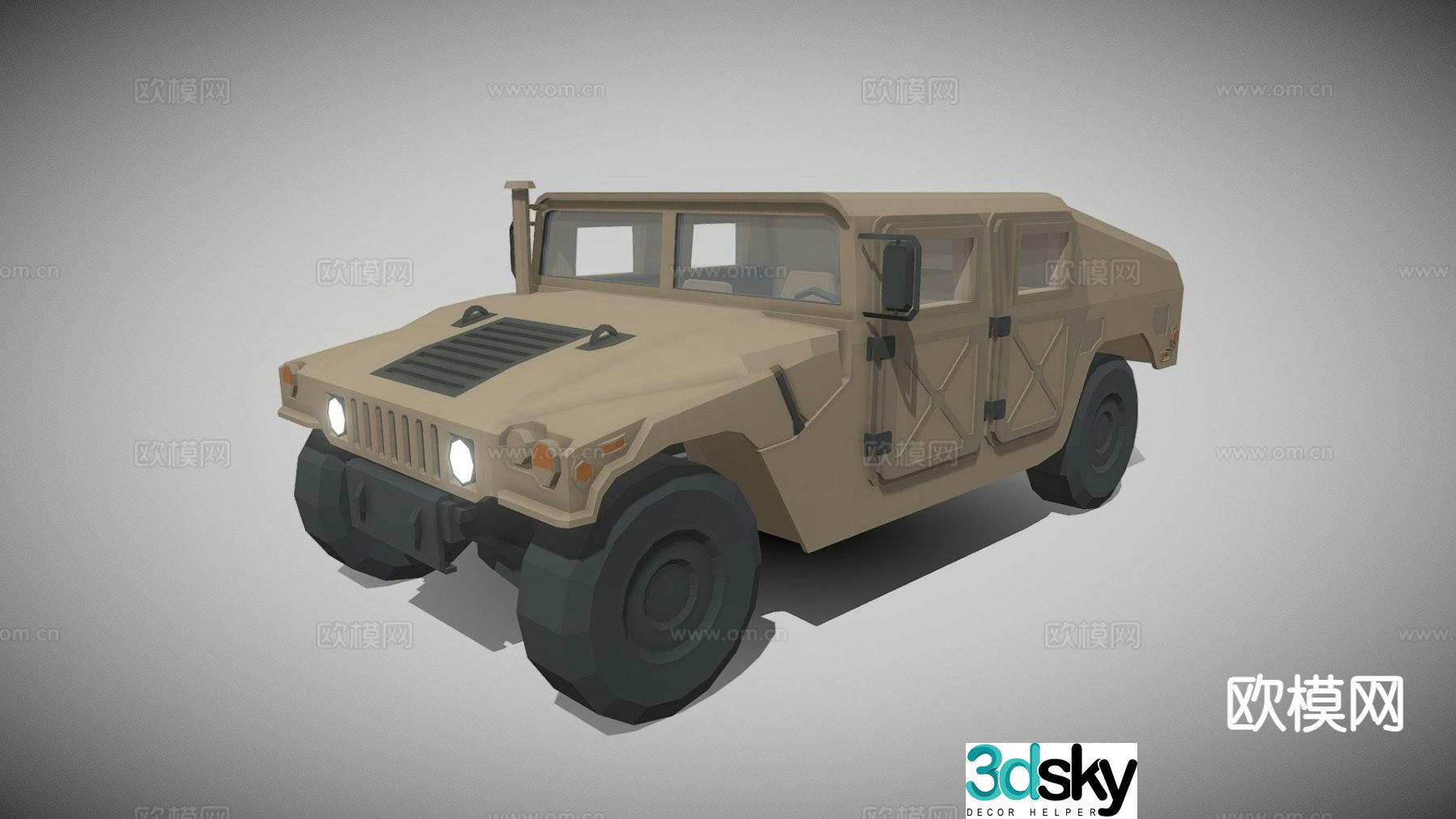 humvee armored vehicle car off road vehicle 3d model