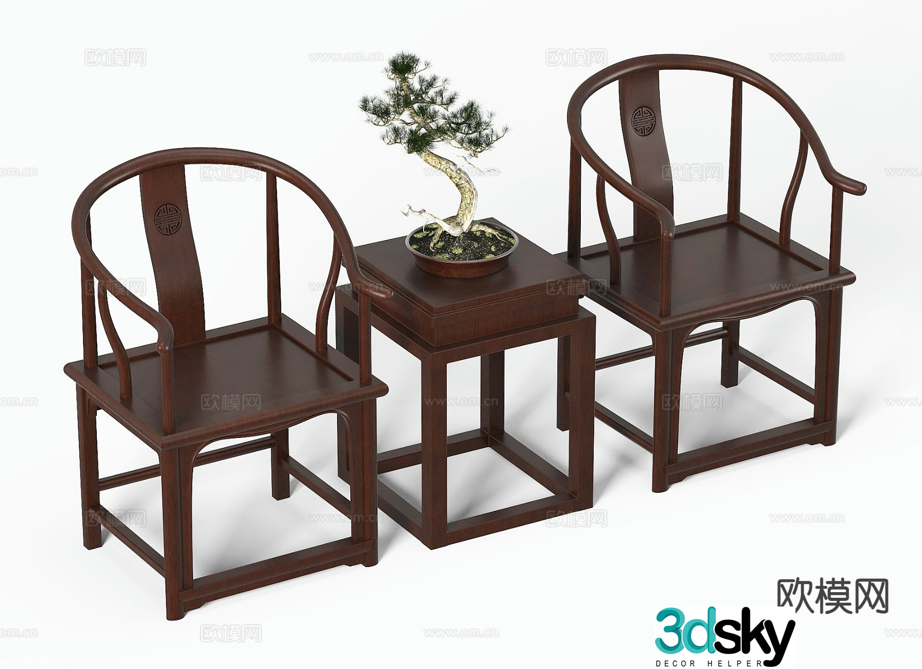 Chinese armchair Taishi chair 3D model