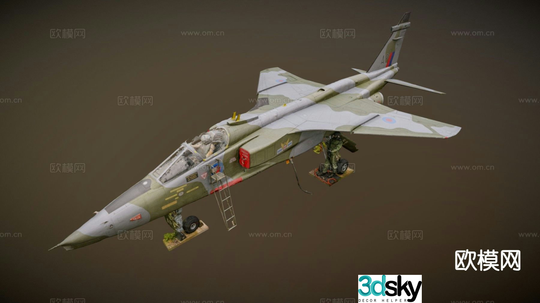 military aircraft fighter reconnaissance aircraft 3d model