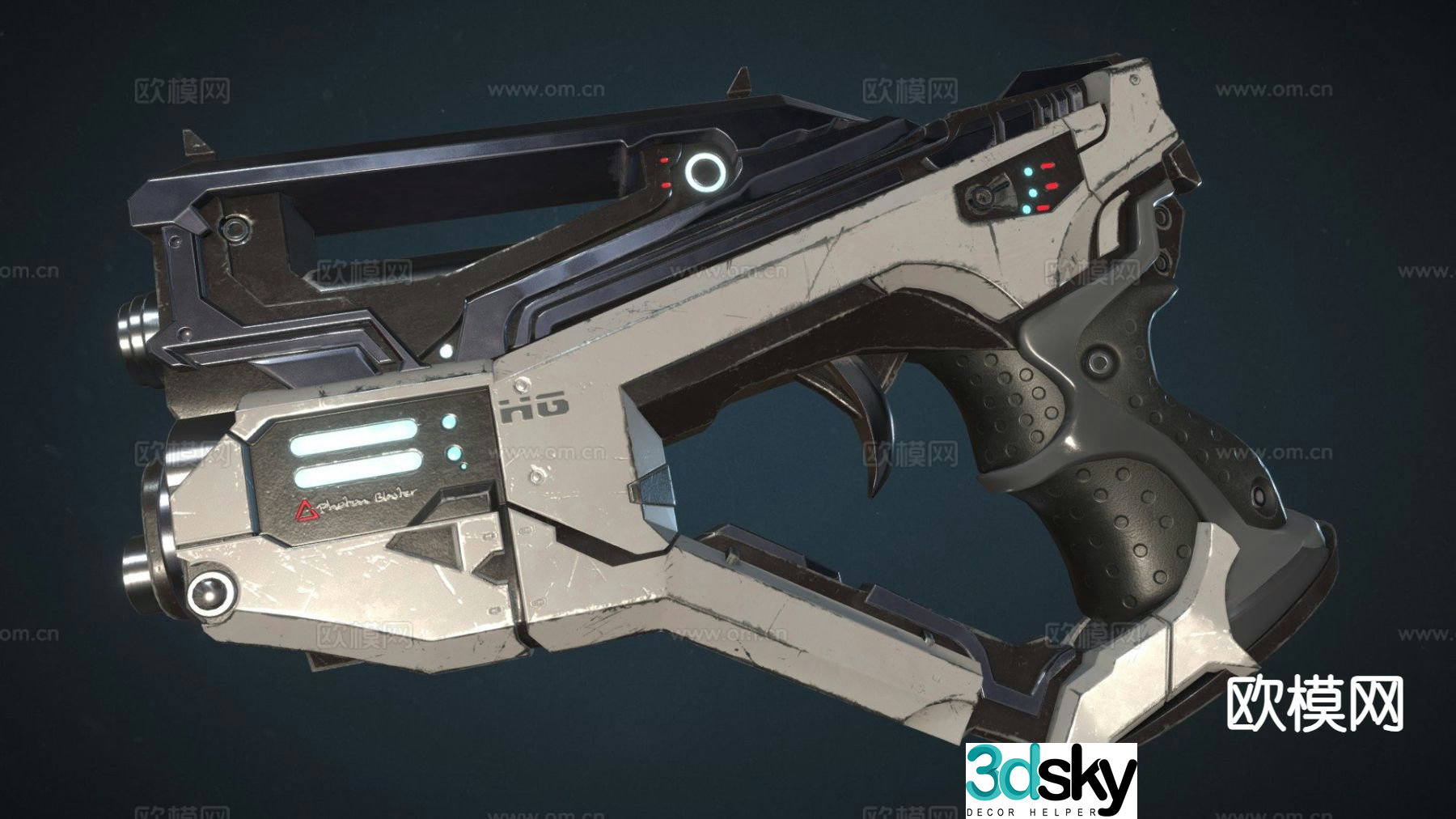 Sci-Fi blaster game weapon 3d model