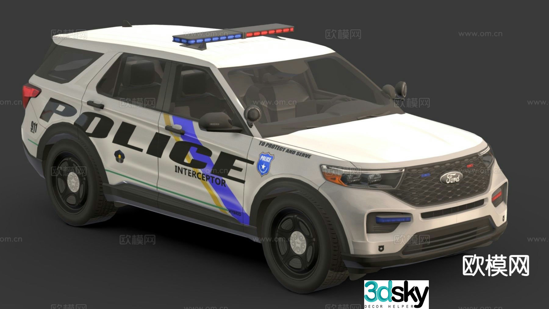 car police car 3d model