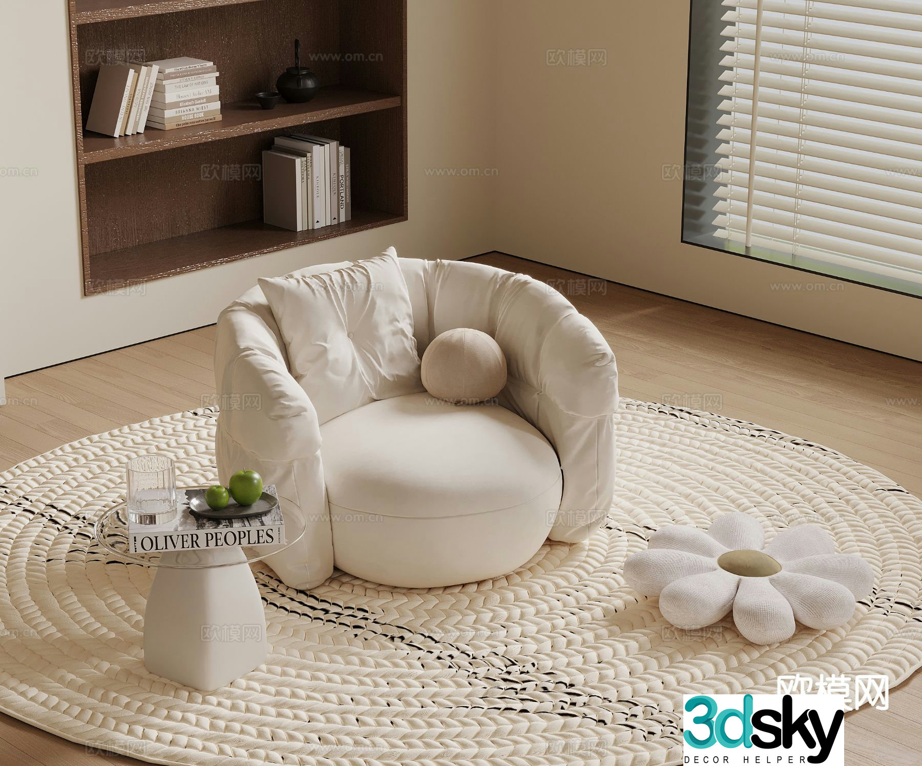 Single sofa armrest sofa 3d model