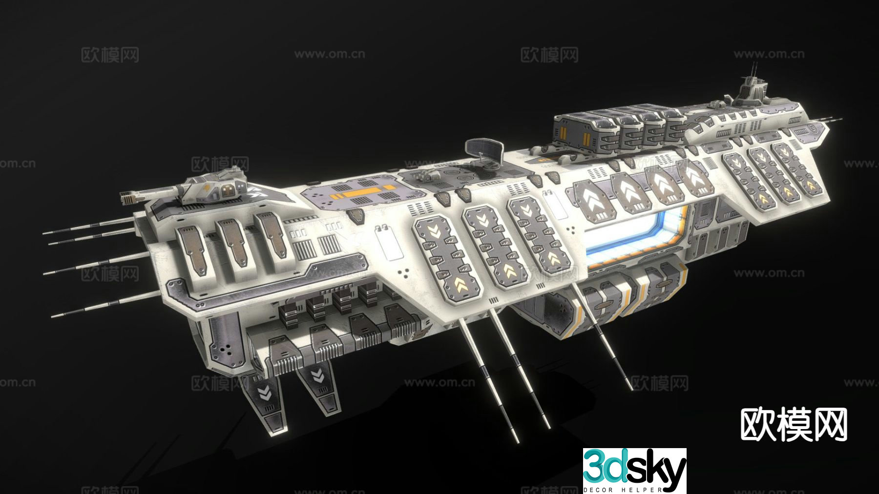 Sci-fi spaceship 3d model