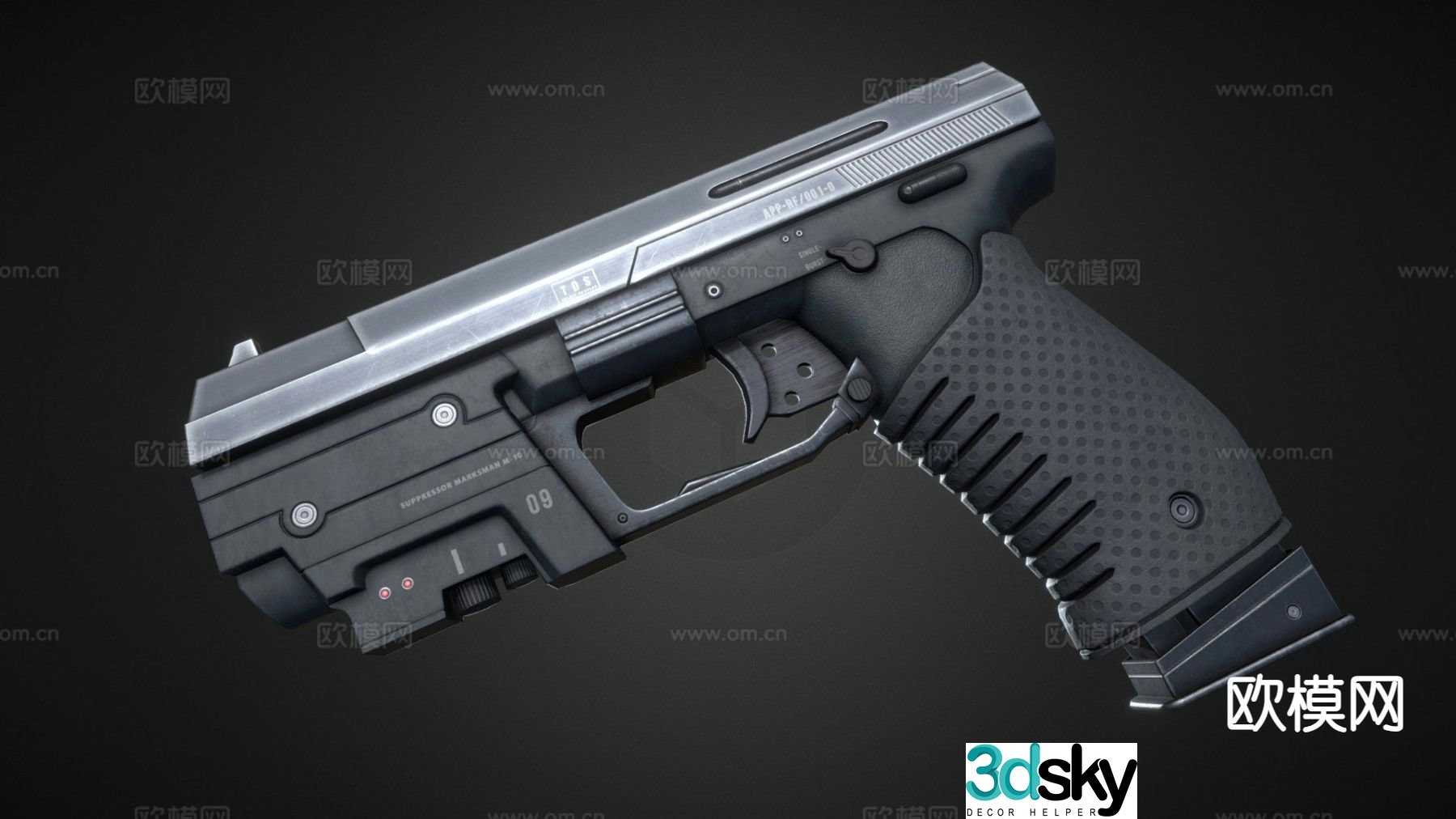 Concept pistol 3d model