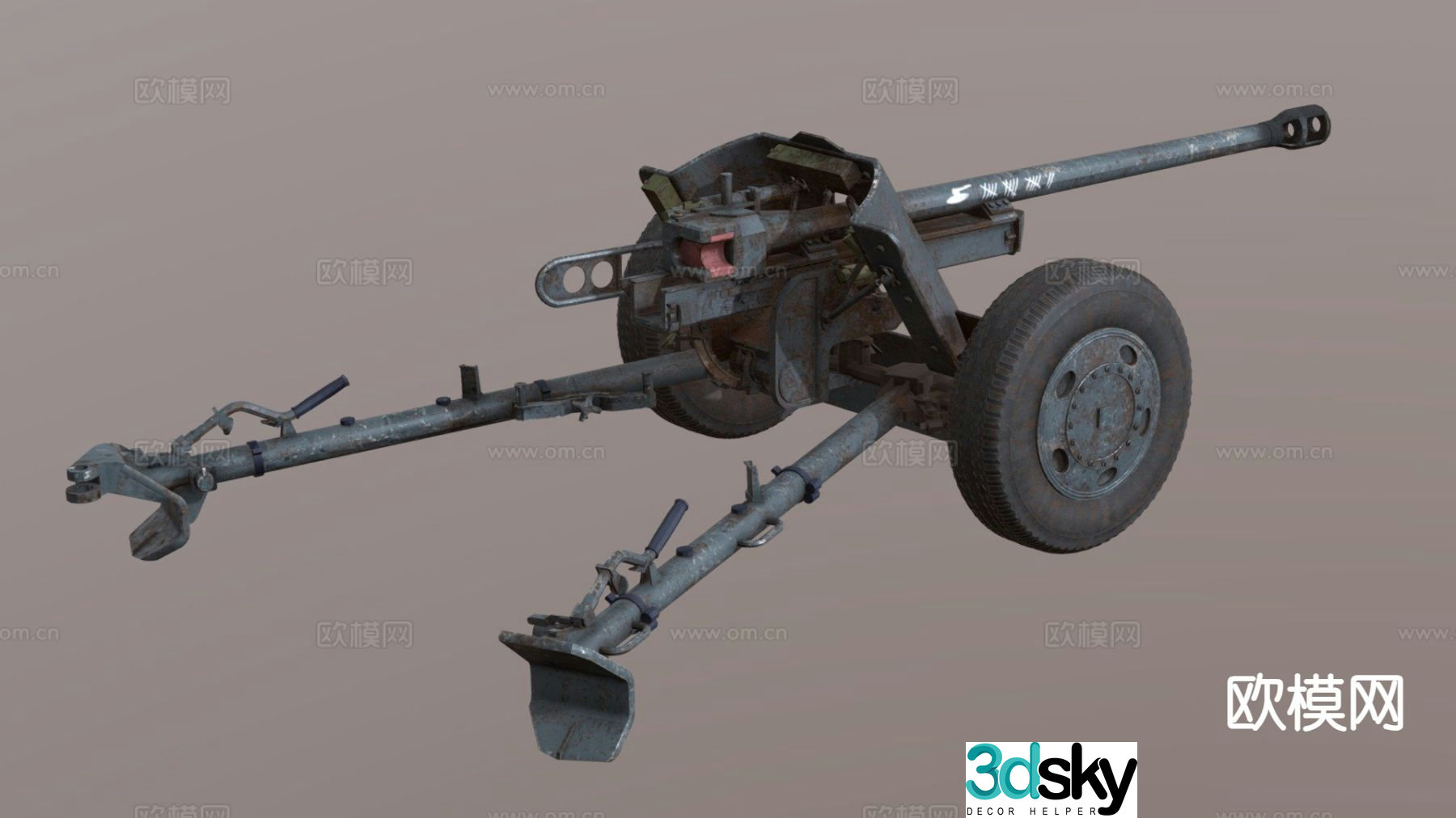 Pak 38 German gun 3d model