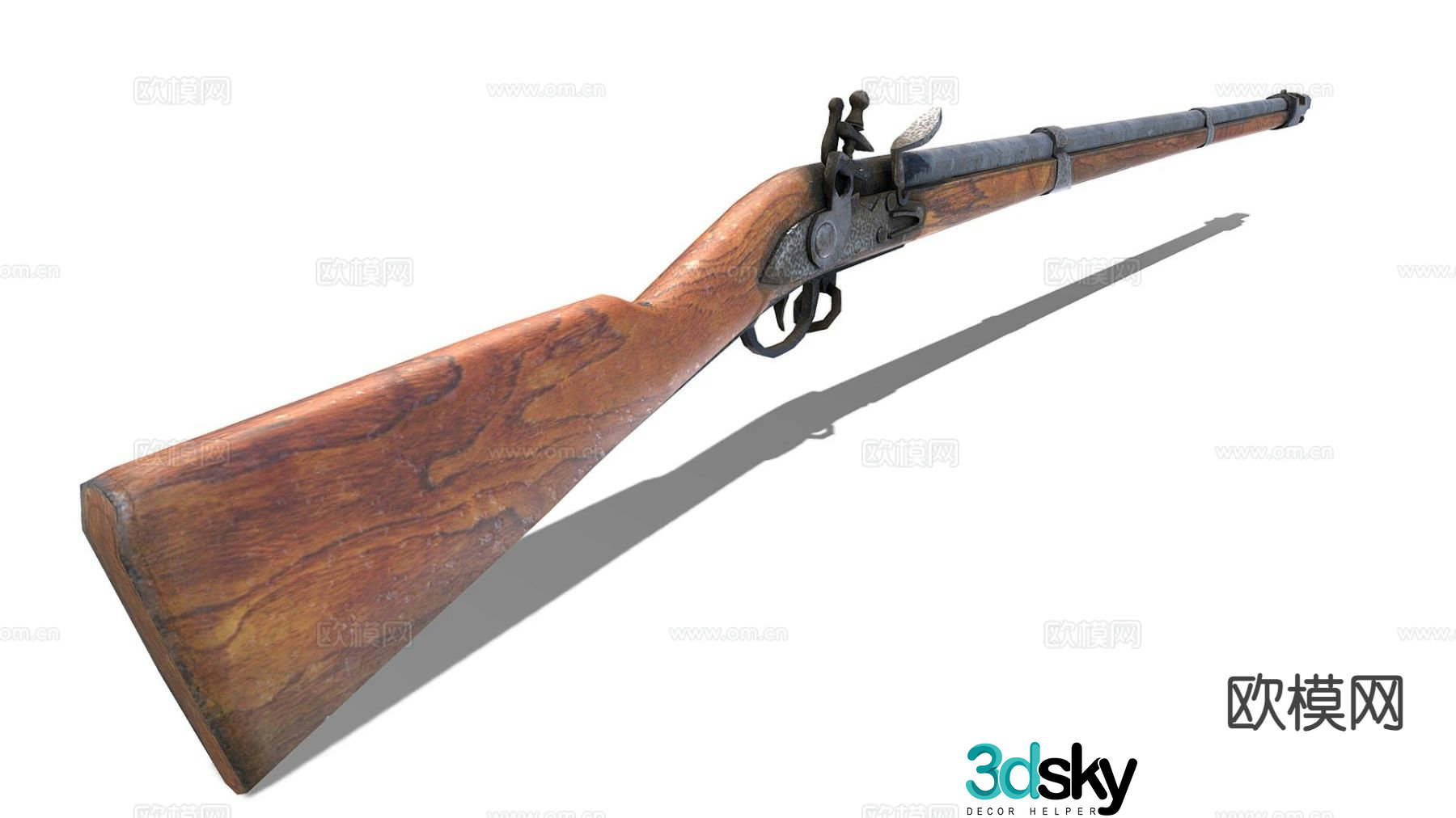 Antique infantry rifle 3d model