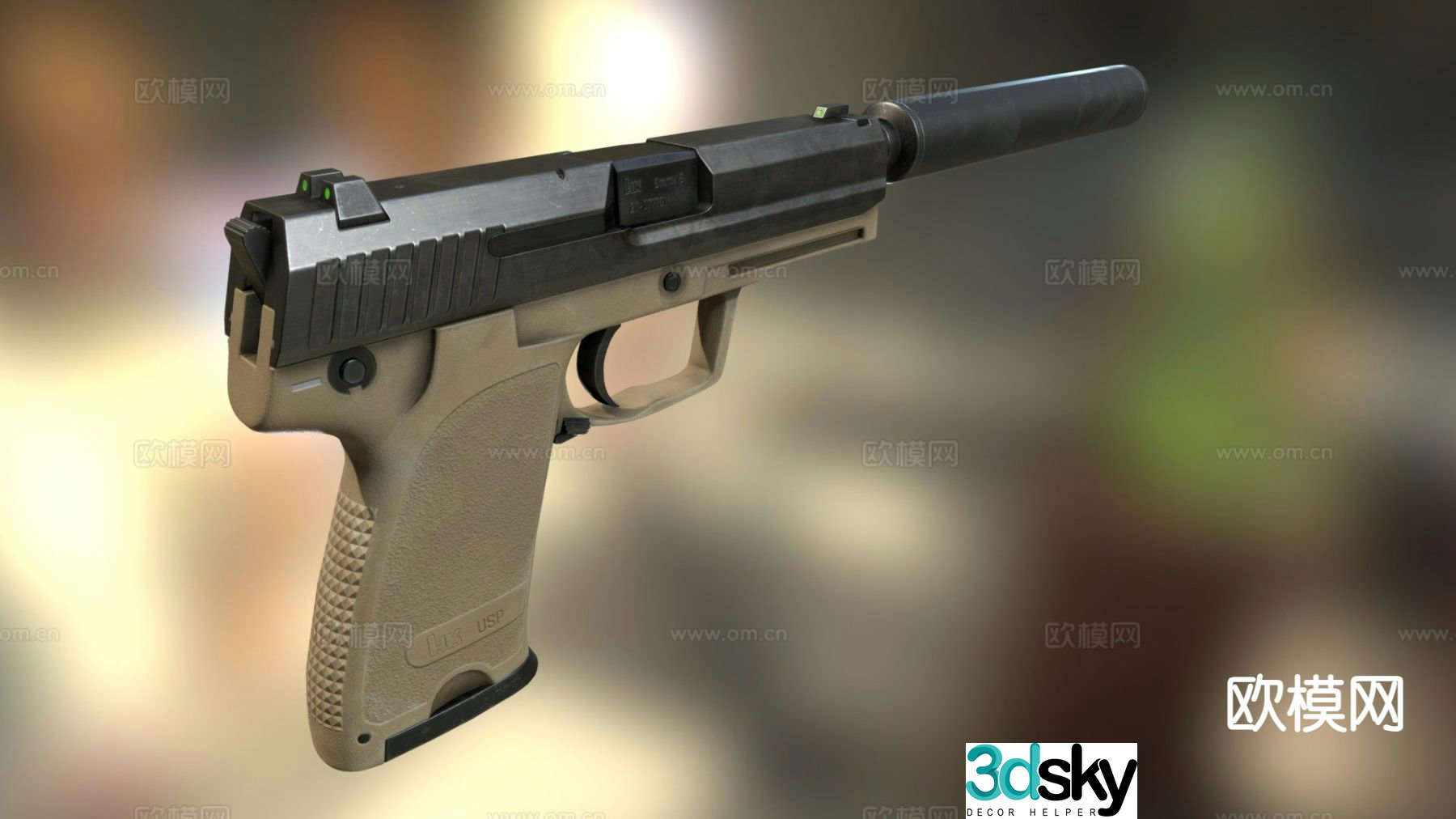 Tactical pistol 3d model