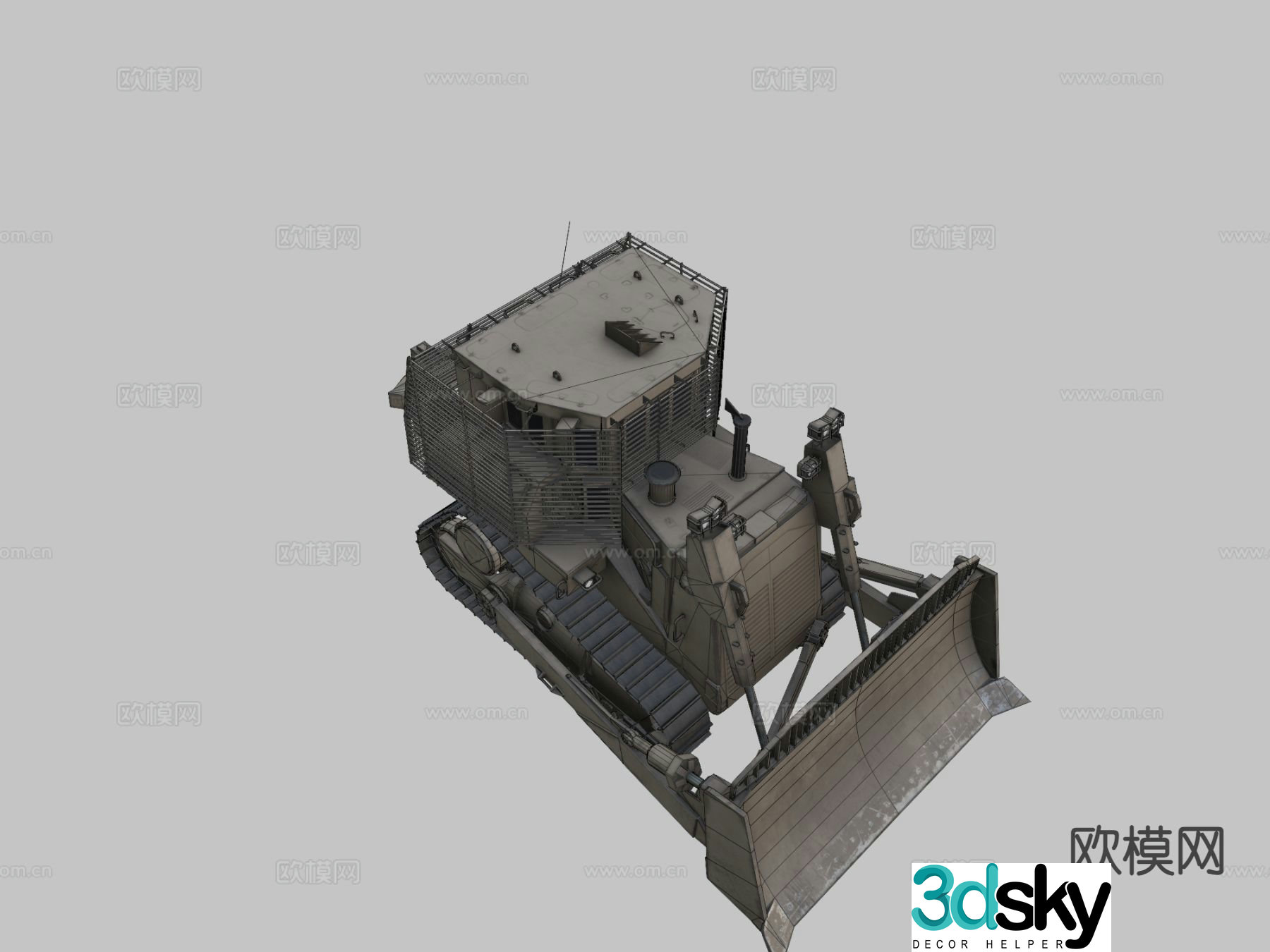 Armored bulldozer 3d model