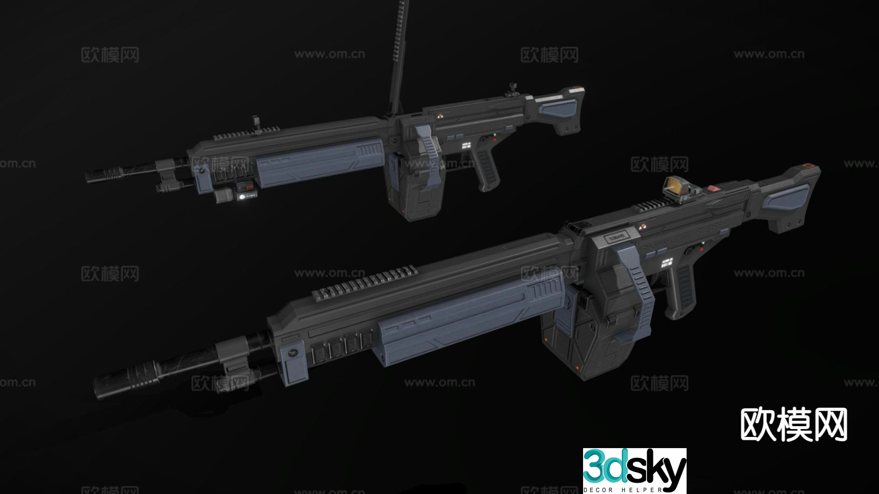 Sci-fi rifle 3d model