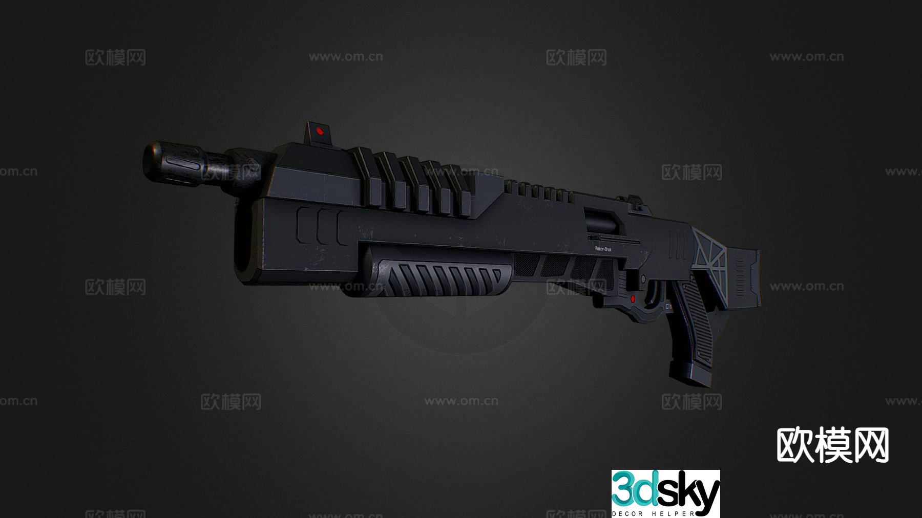 Shotgun sci-fi razor shooting gun 3d model