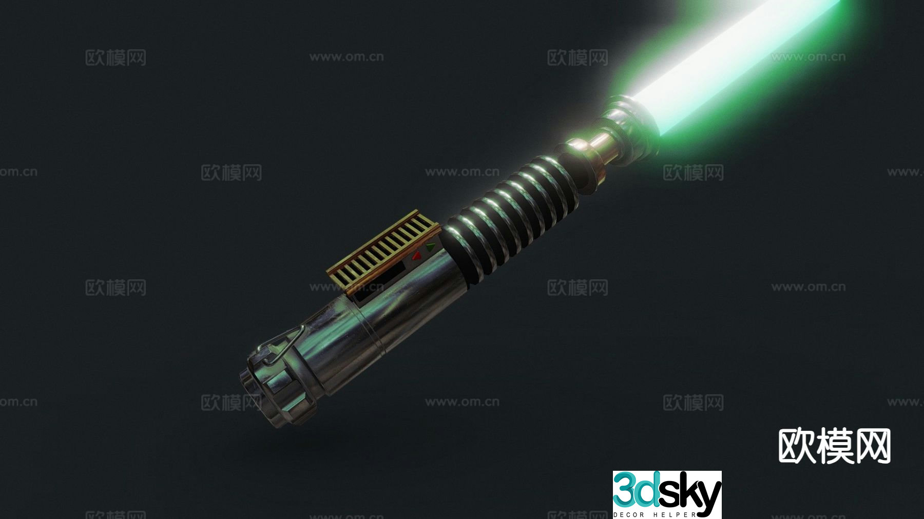 Luke Skywalker Green Lightsaber Game Weapon 3d Model
