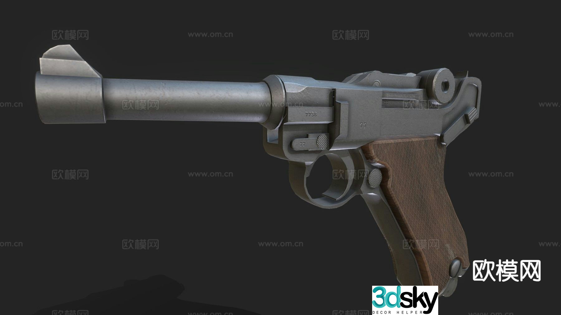 Luger pistol 3d model