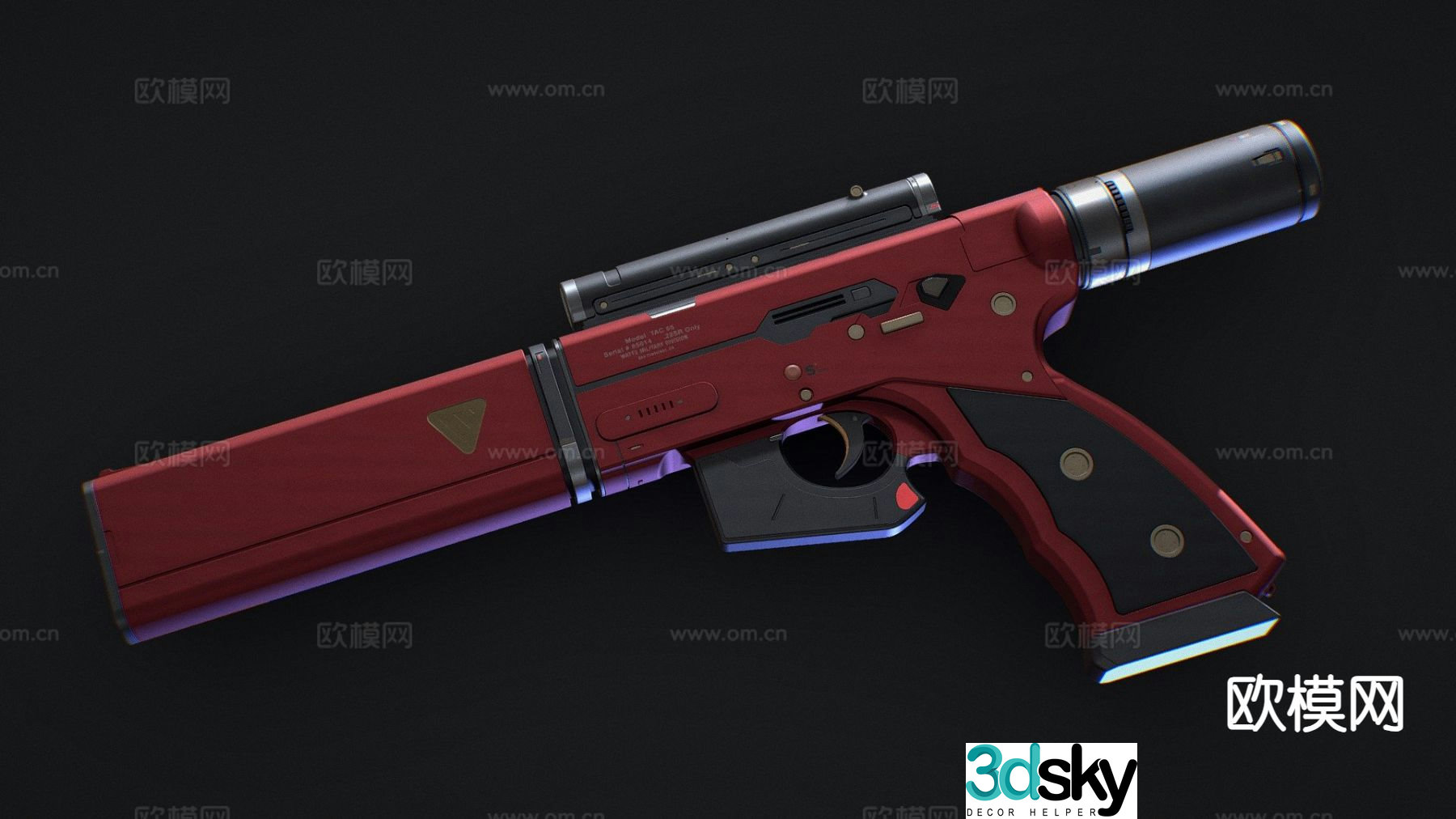 SCIFI pistol 3d model