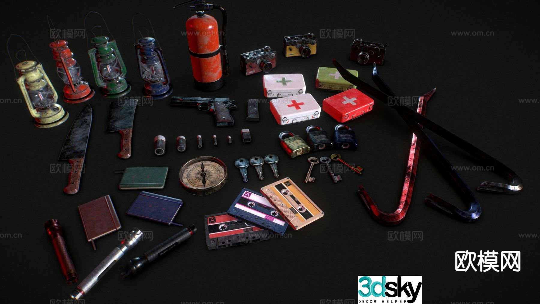 Horror survival game starter pack 3d model