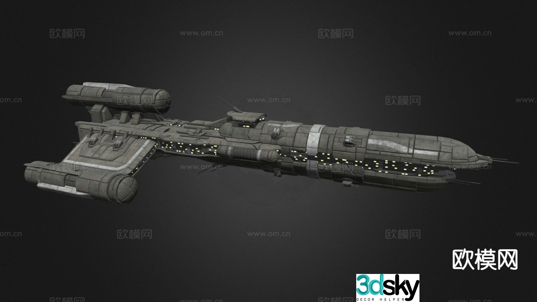 ruptured ship class frigate 3d model