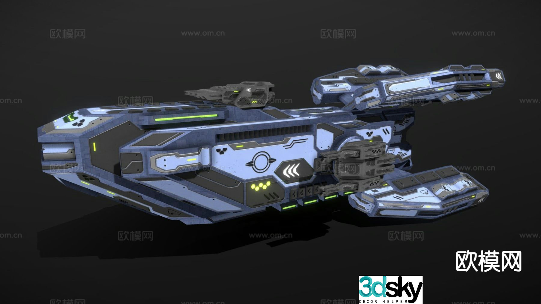 Sci-fi spaceship 3d model