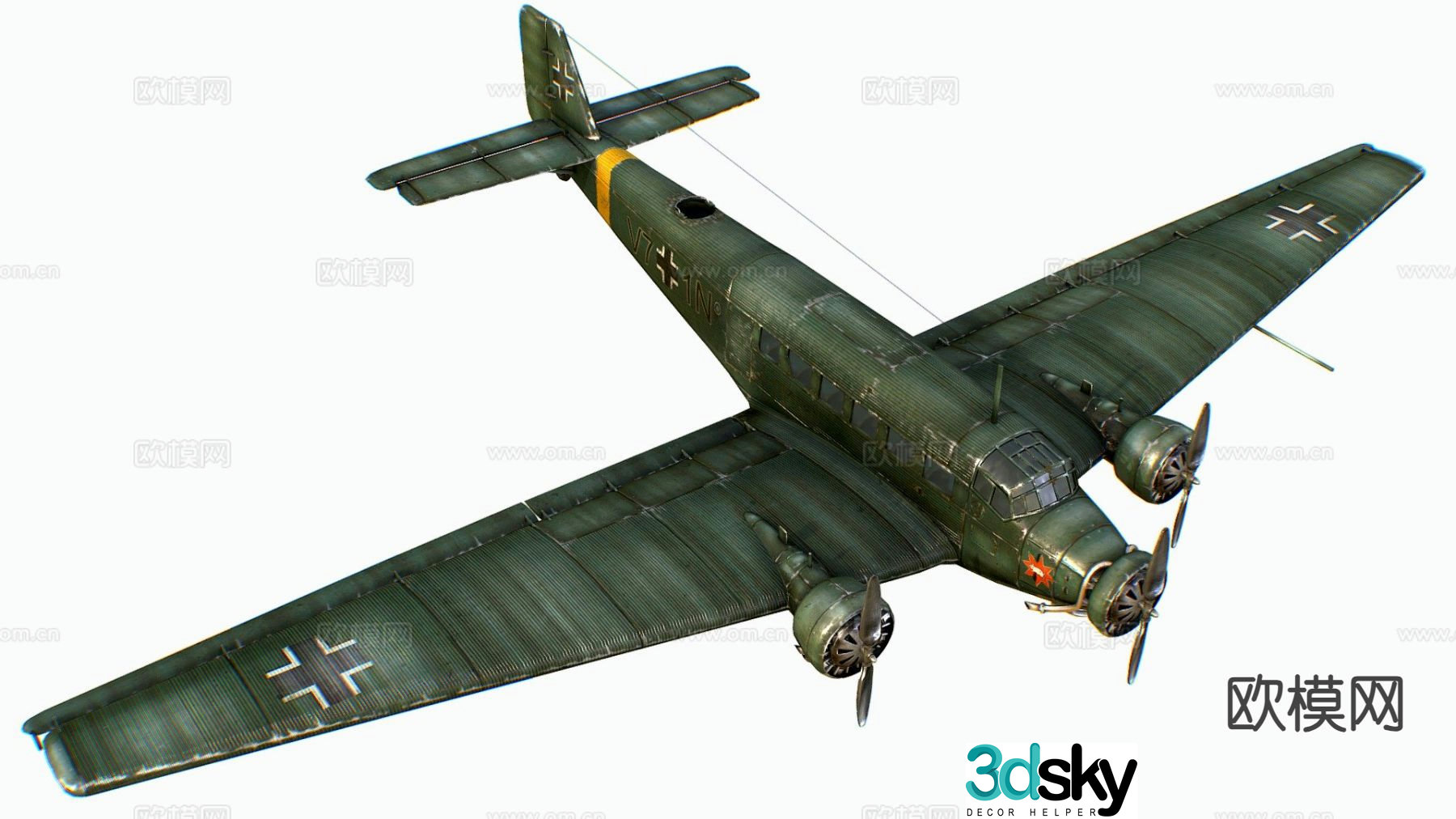 German transport aircraft bomber fighter 3d model