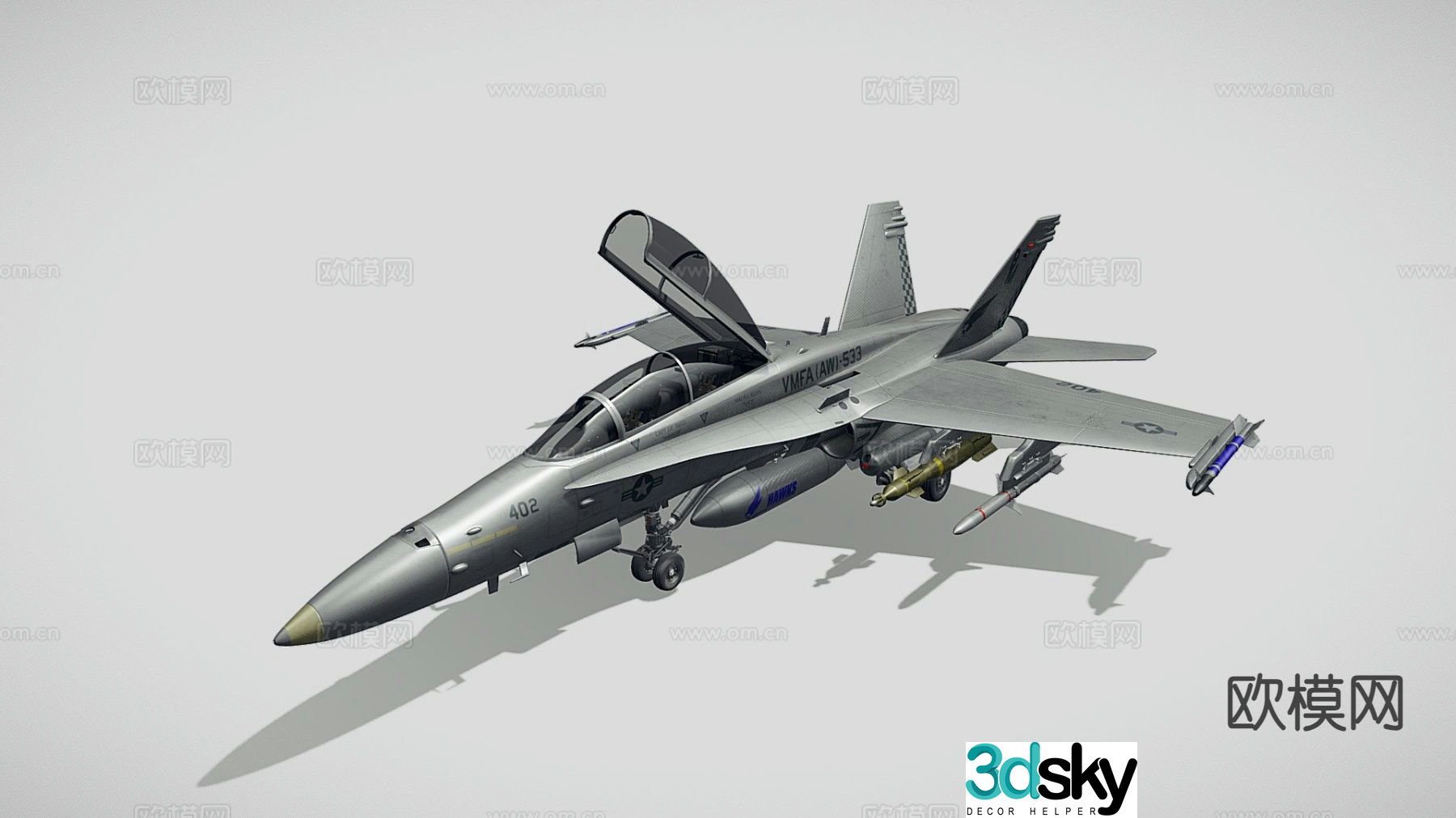 military aircraft fighter reconnaissance aircraft 3d model