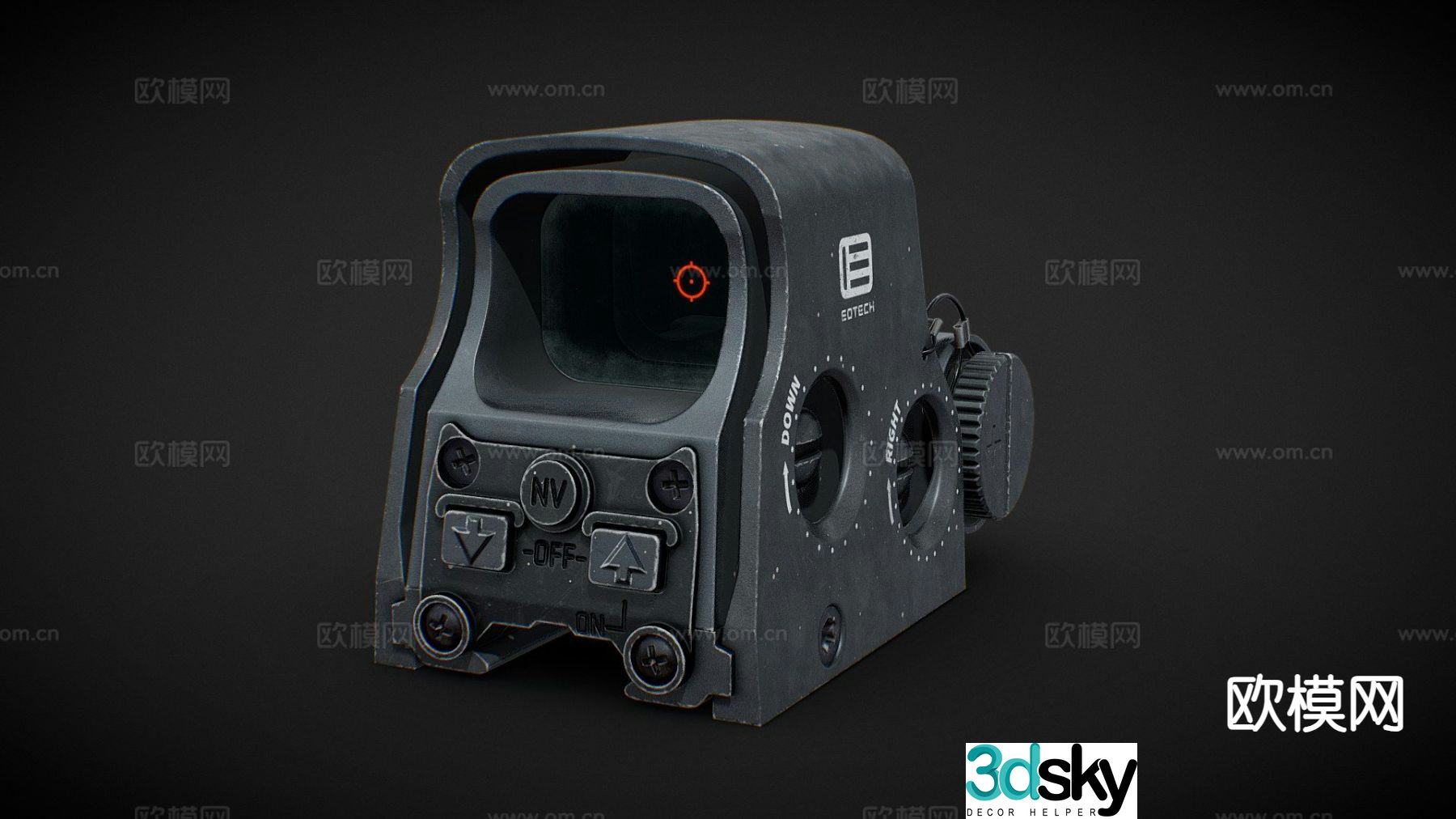 Holographic sight magnifier red dot 3D model
