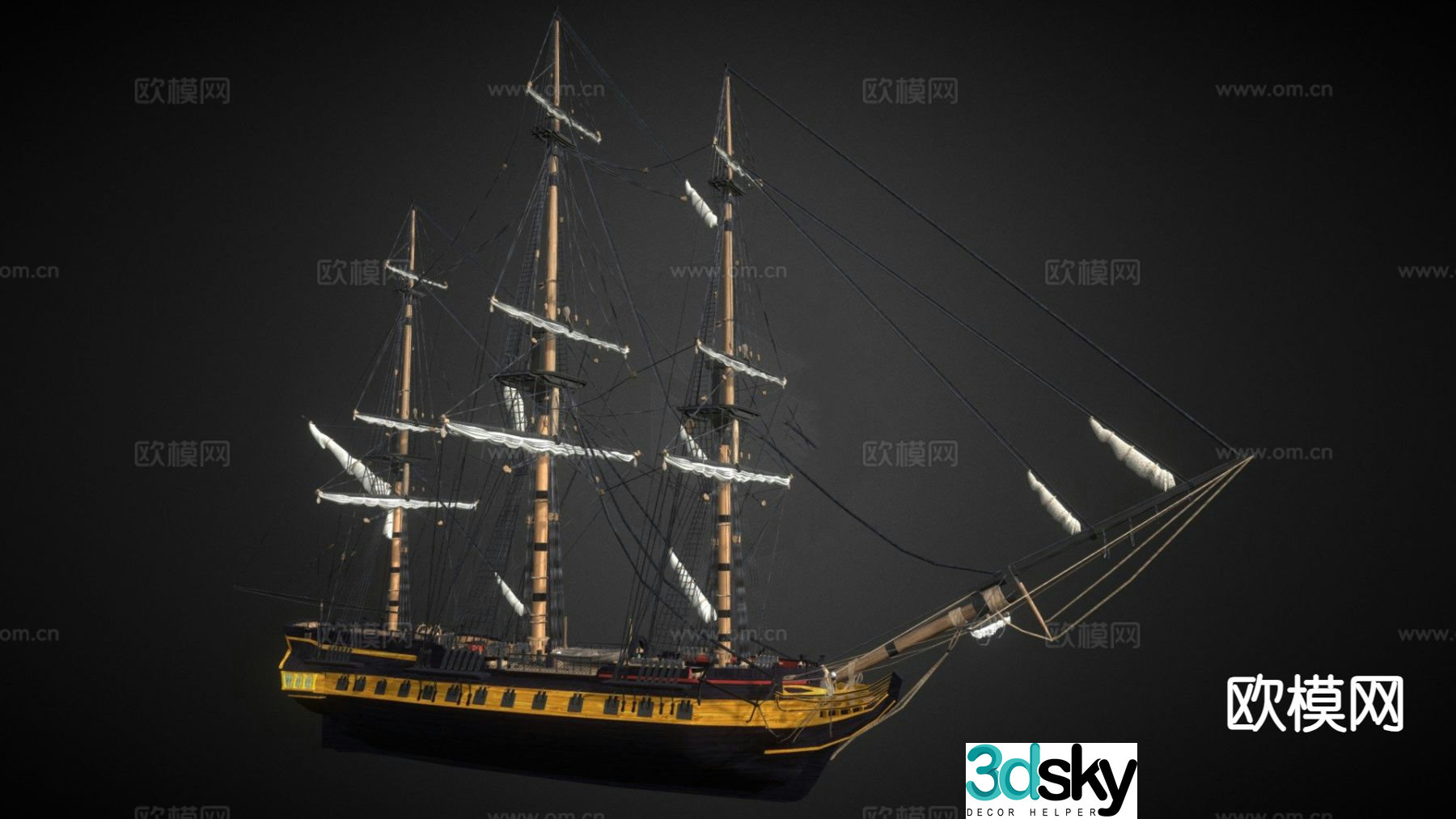 nautical ship pirate ship 3d model