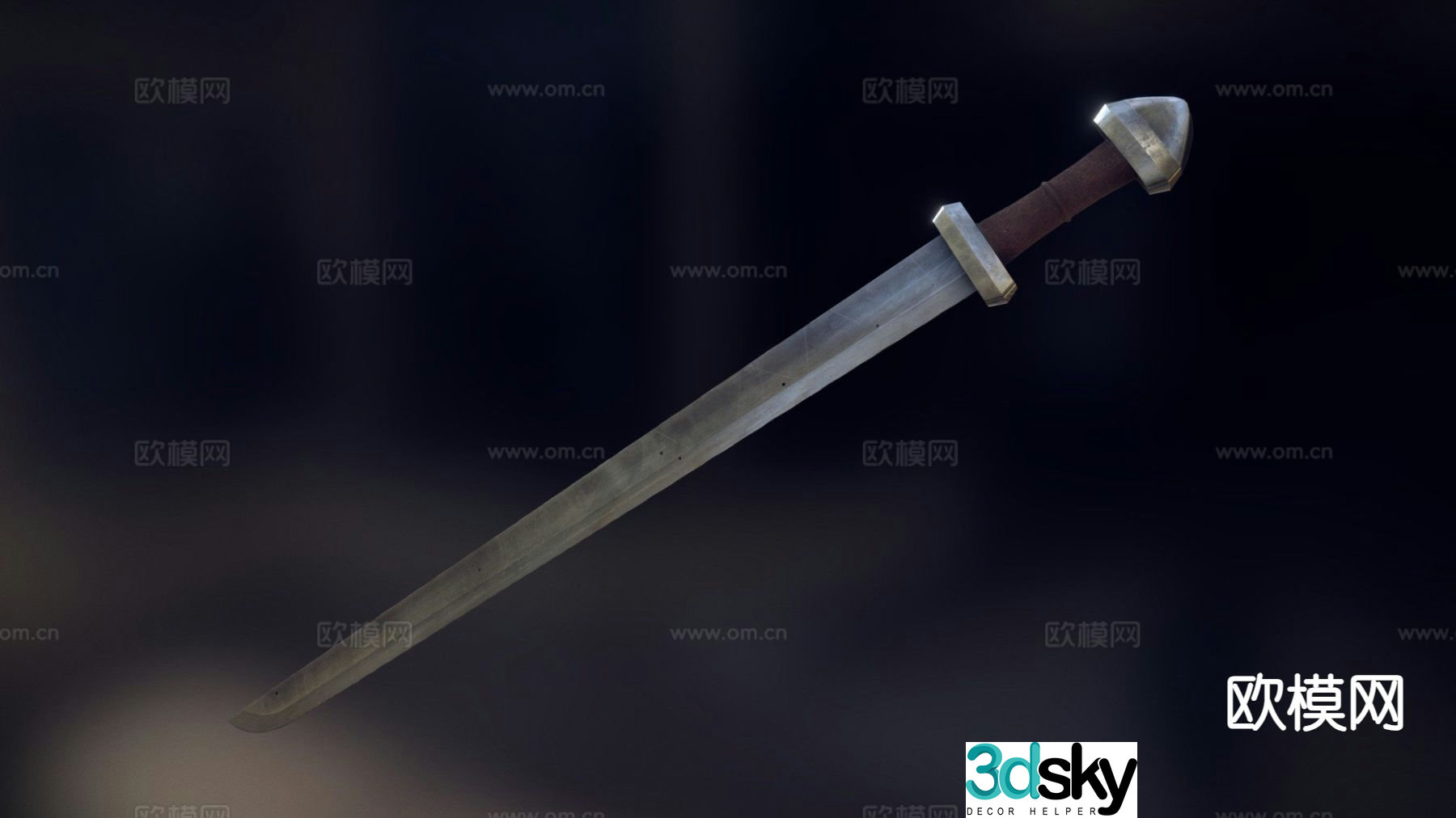 viking sword medieval sword game weapon 3d model