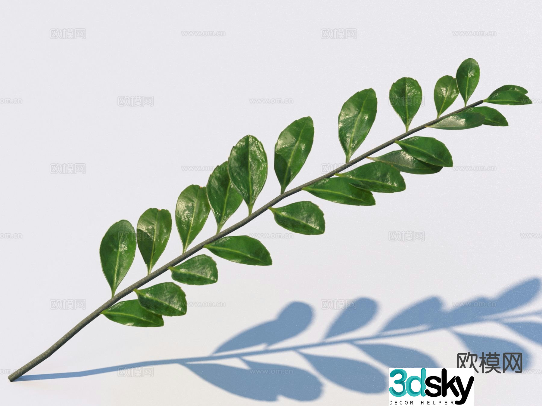 green leaves leaves 3d model