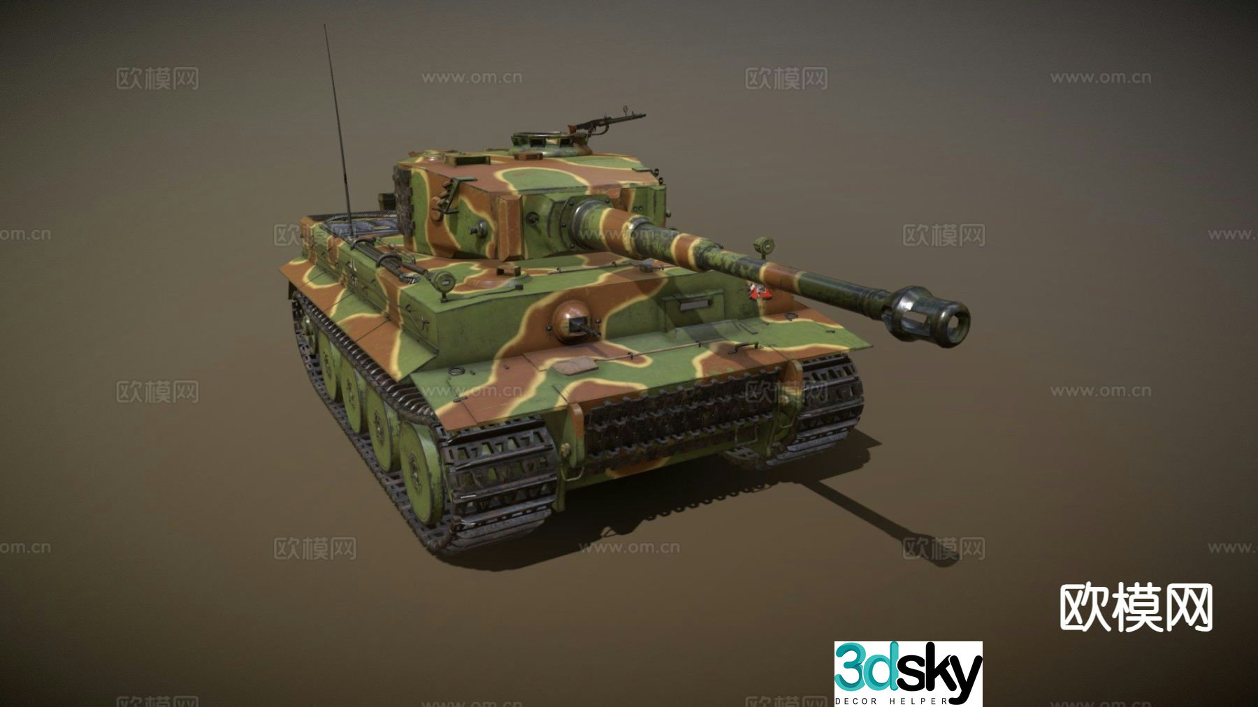 E type tiger tank 3d model