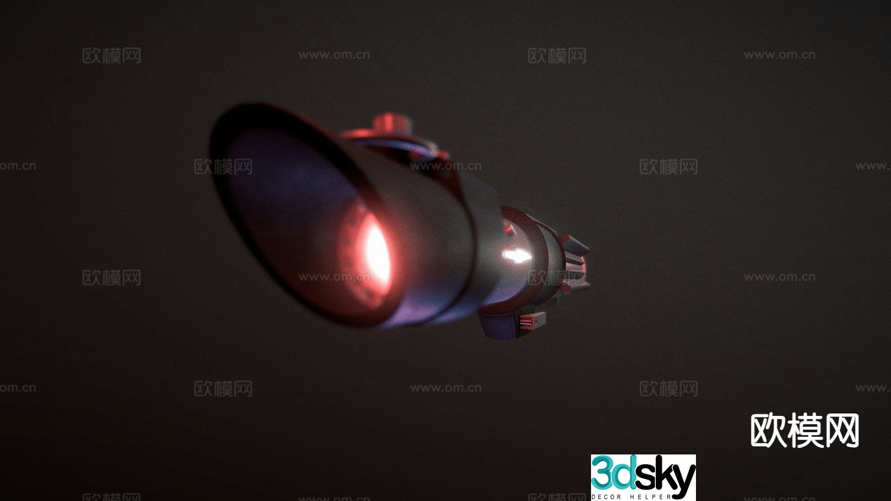 Red dot sight magnifier 3d model