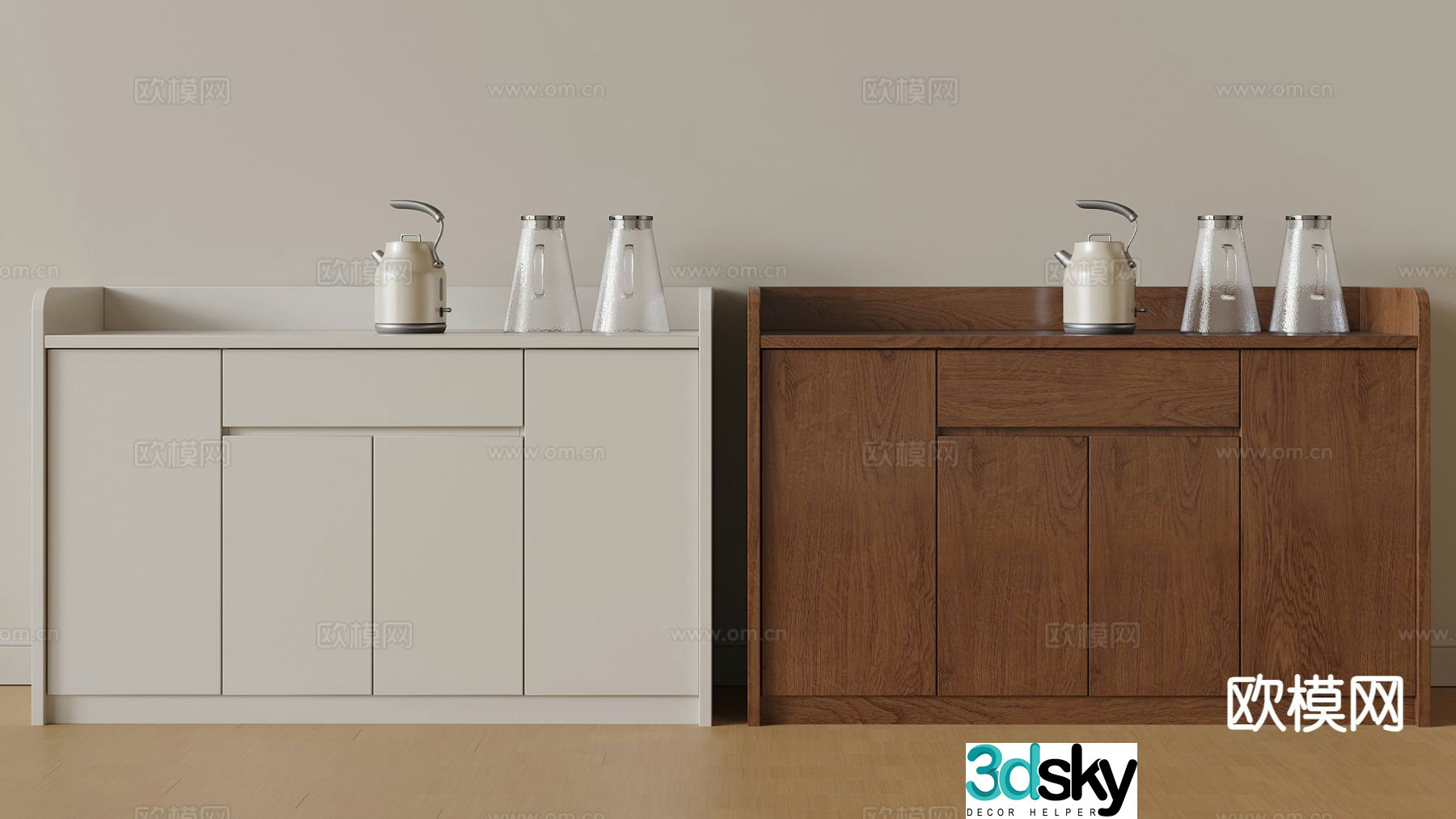 Medieval style sideboard 3d model