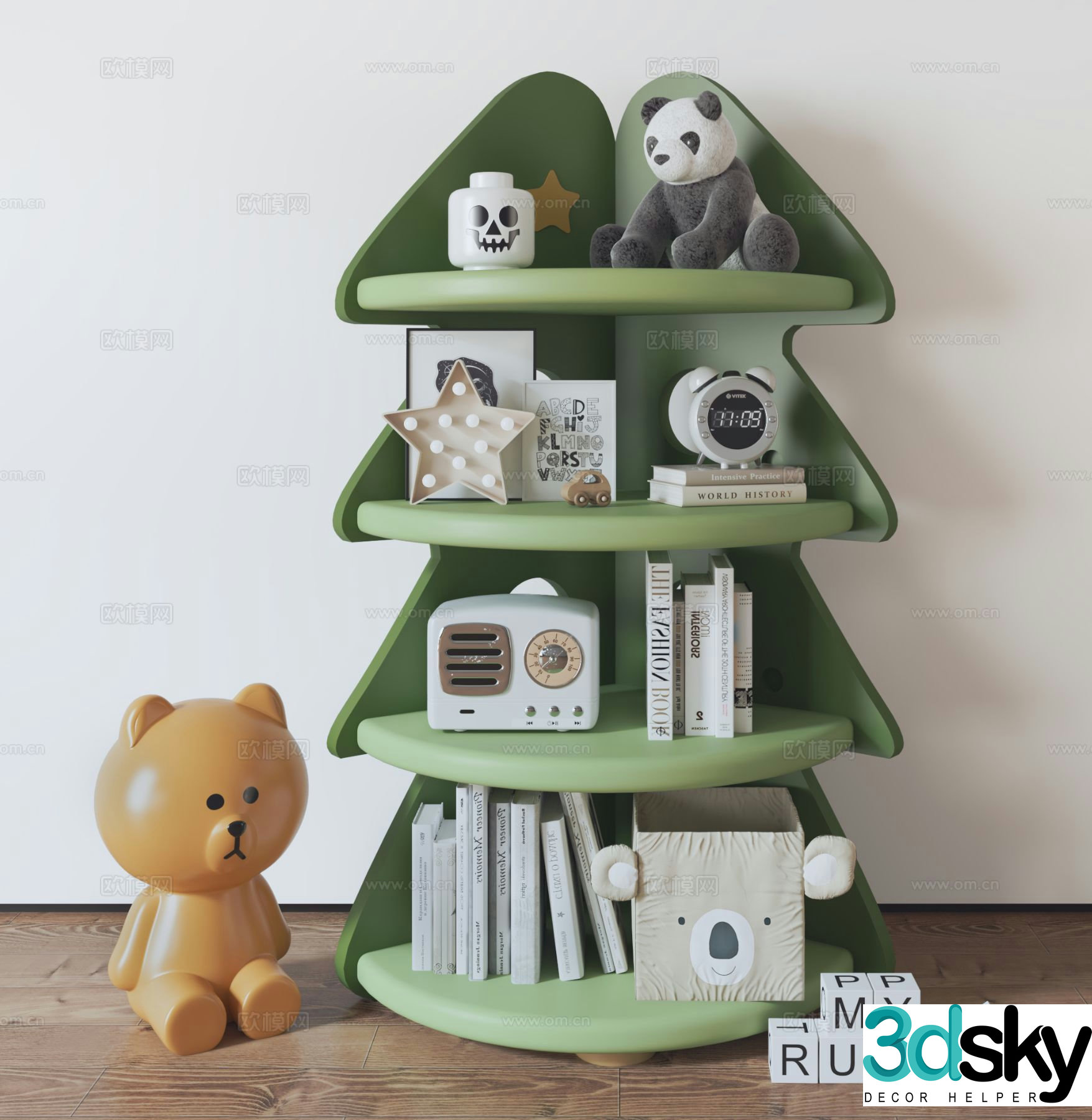 Modern children’s storage rack 3d model