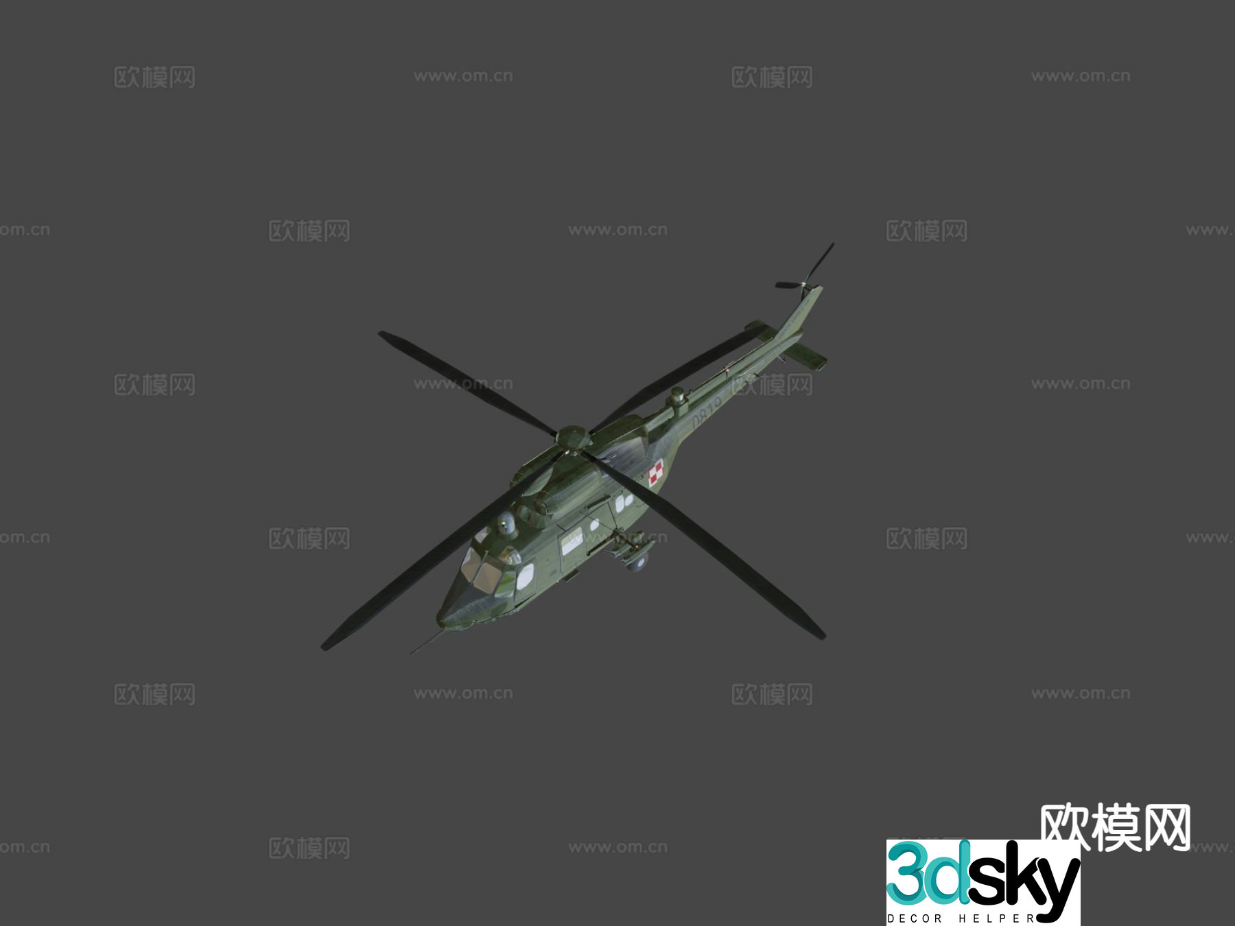 Military helicopter 3d model
