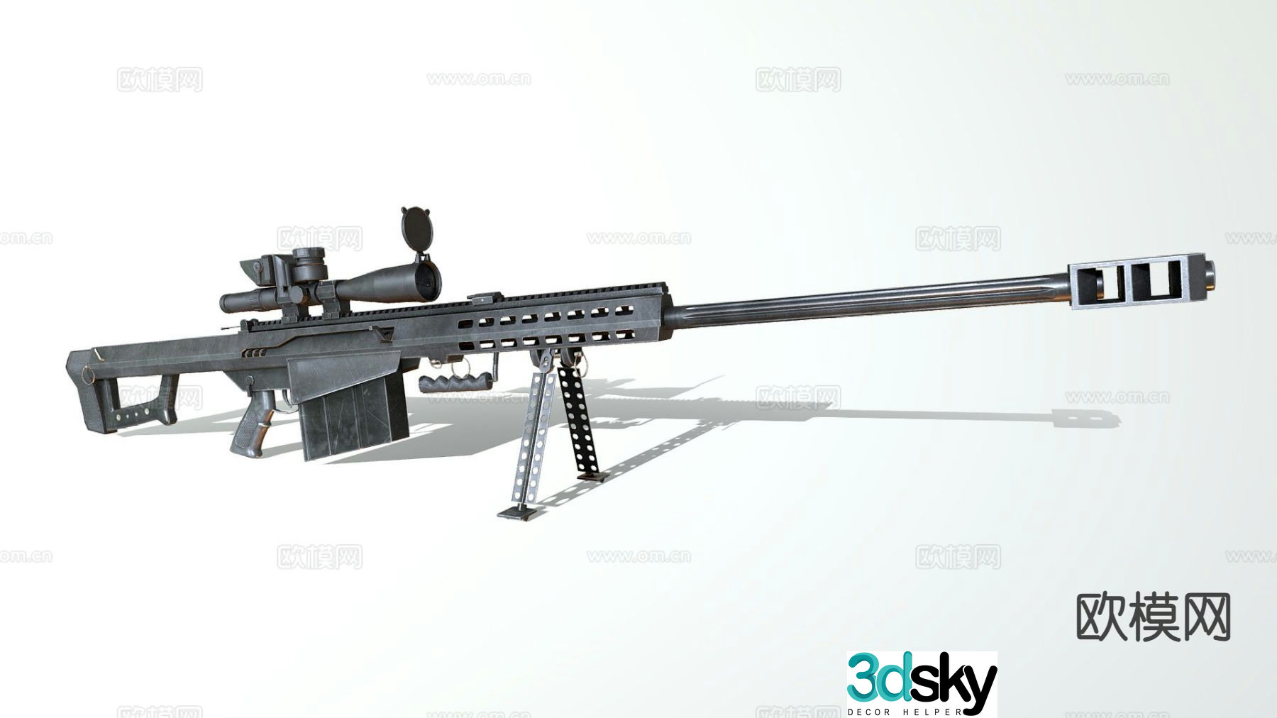 Barrett M82 sniper rifle 3d model