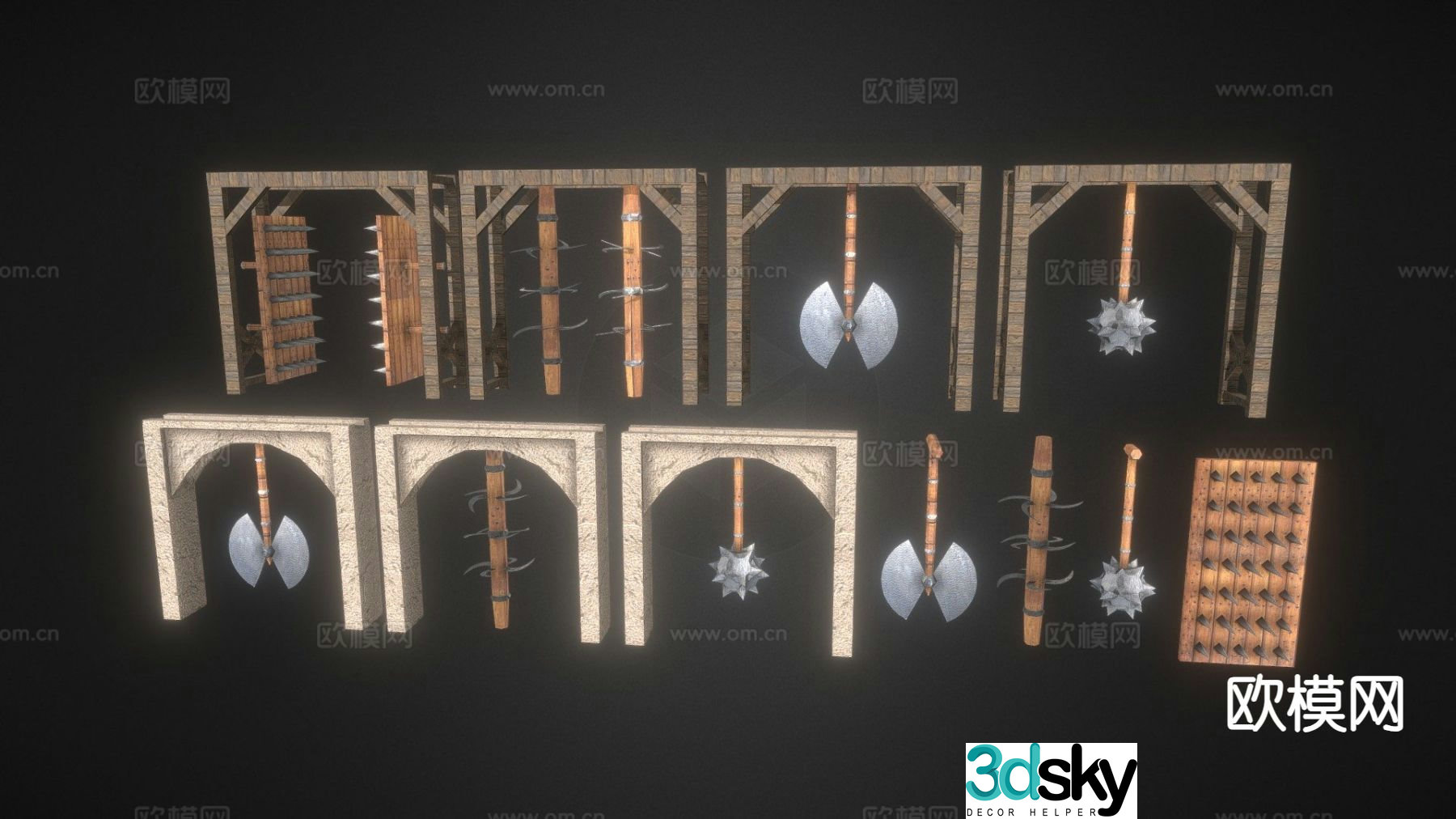 Dungeon Trap Pack Weapon Cold Weapon 3D Model