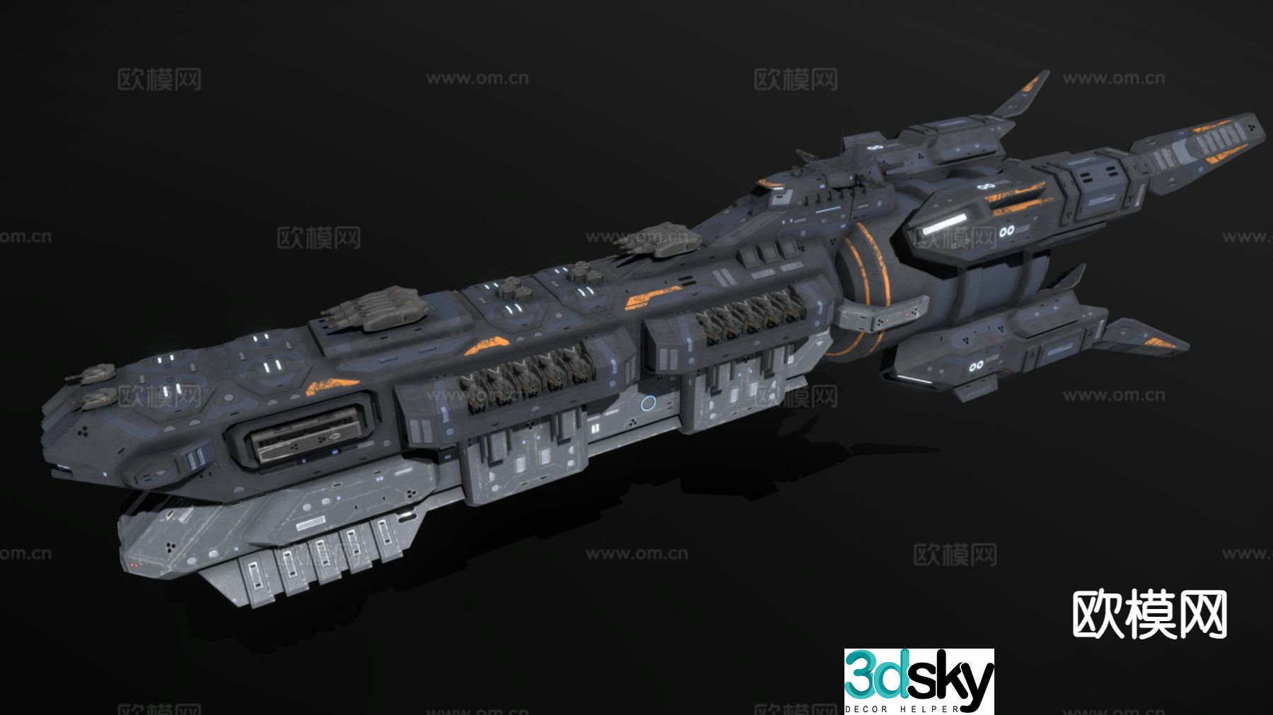 sci-fi cruiser 3d model