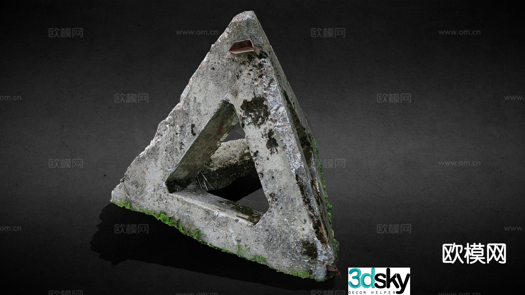 Soviet concrete anti-tank barrier 3d model