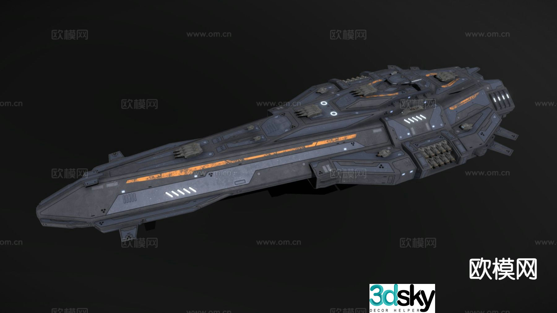 Sci-fi aircraft spaceship alien battleship 3d model
