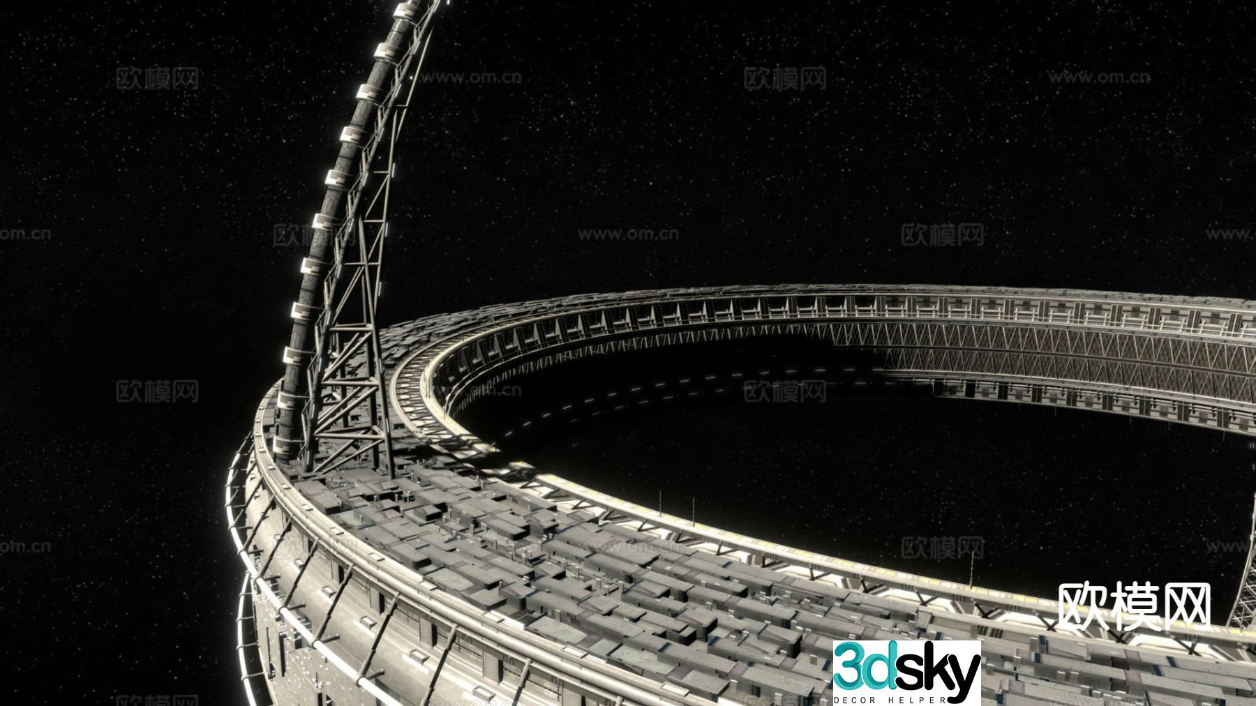 space station power station 3d model