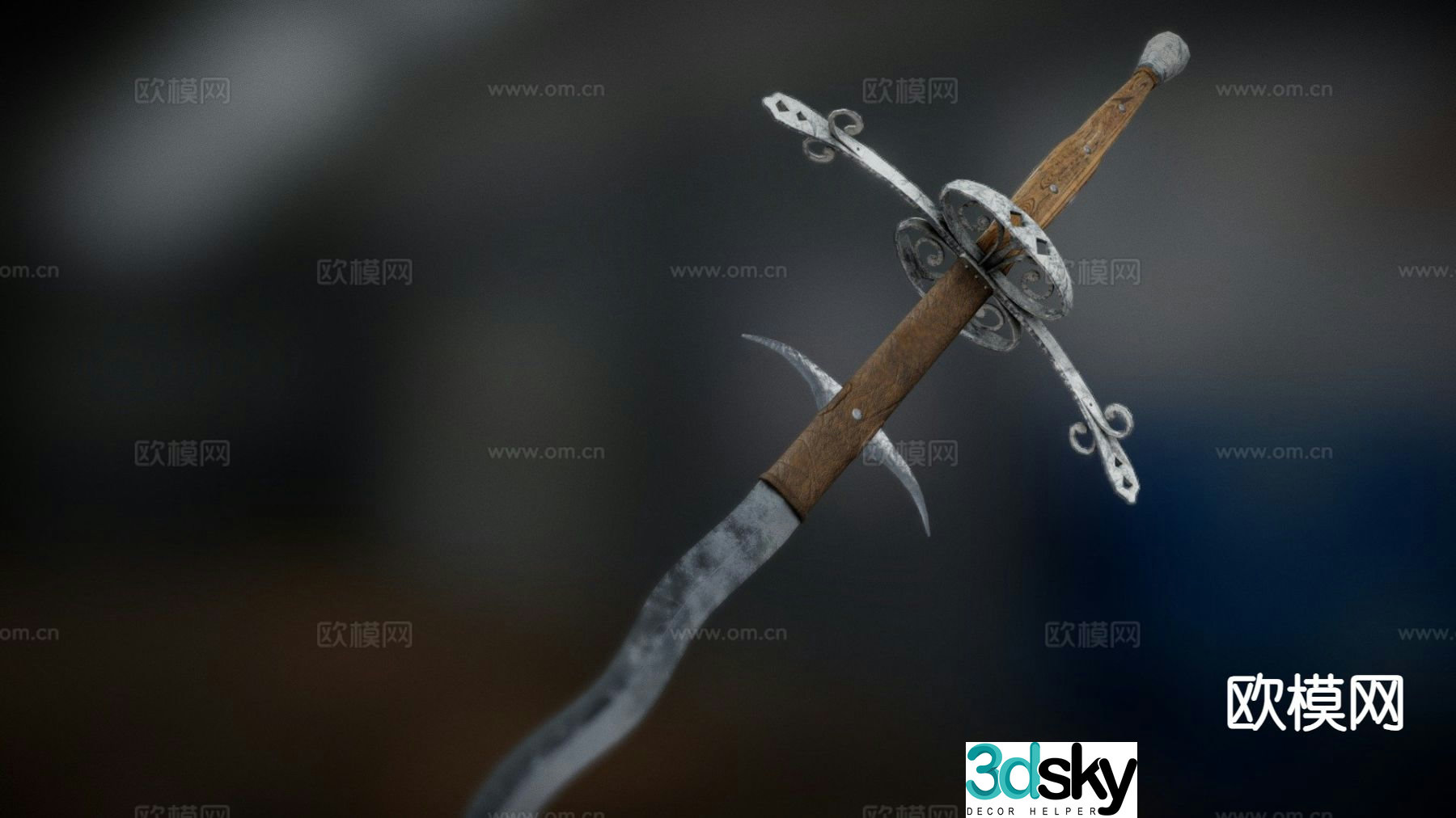 Century Flame Sword game weapon 3d model