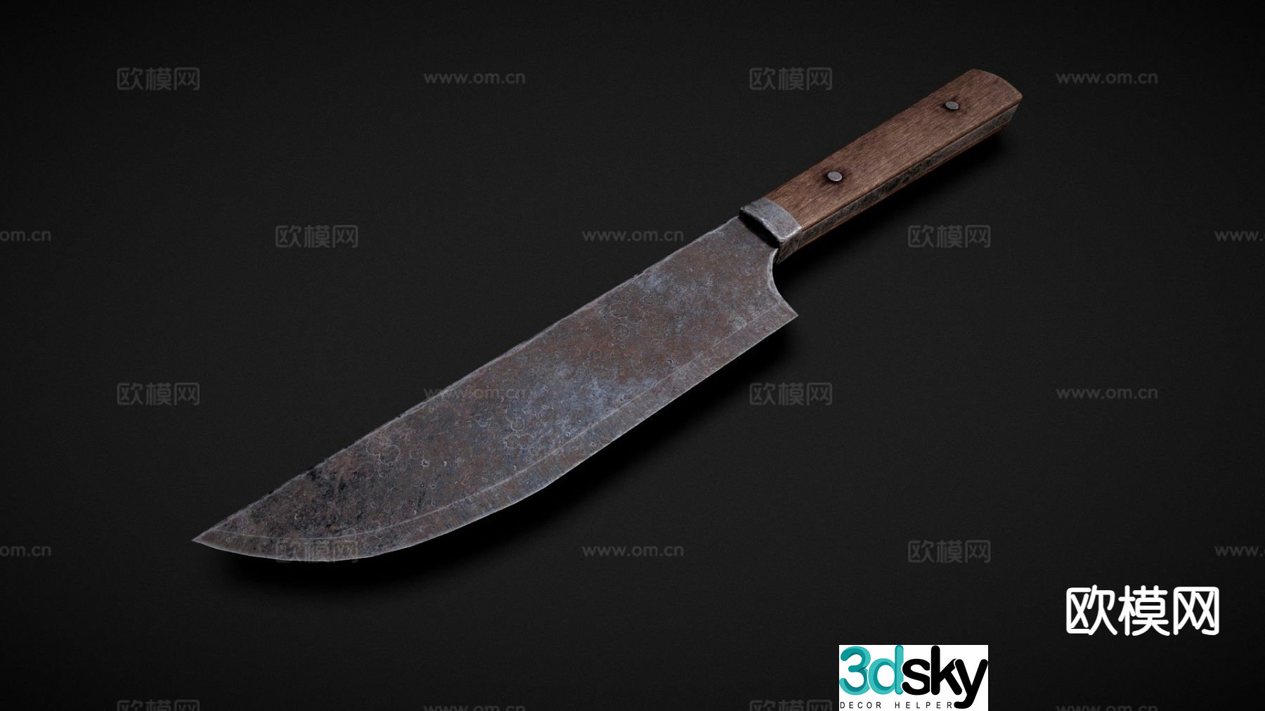 medieval knife rusty knife 3d model