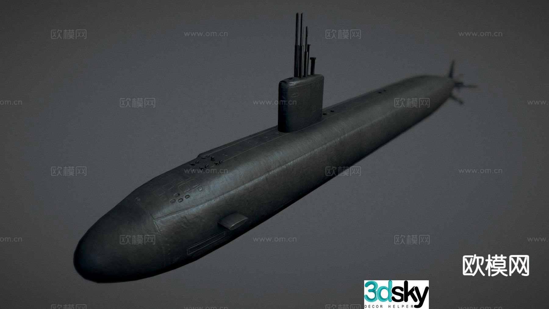 American submarine Santa Fe 3d model