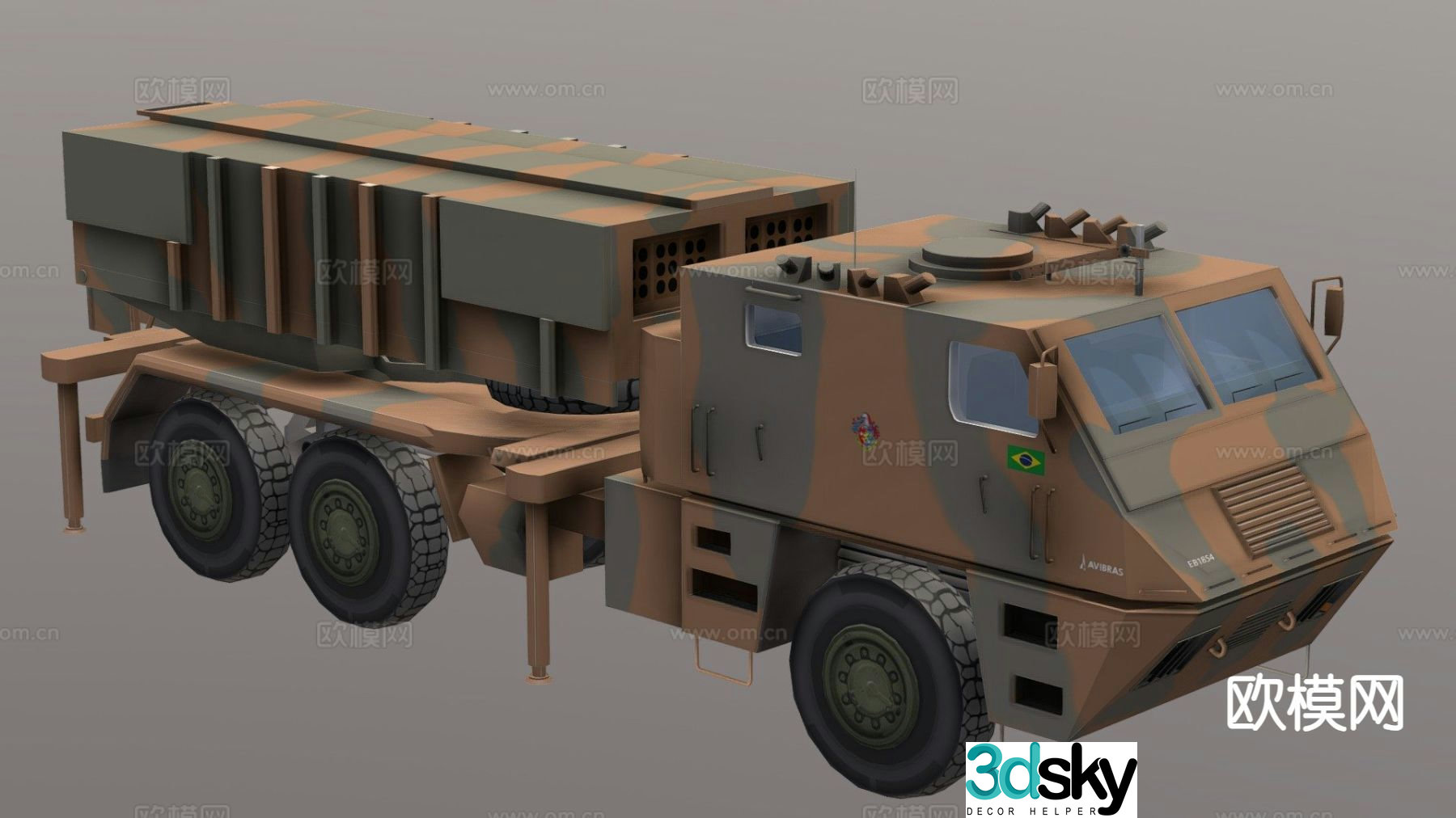 armored vehicle truck transporter 3d model