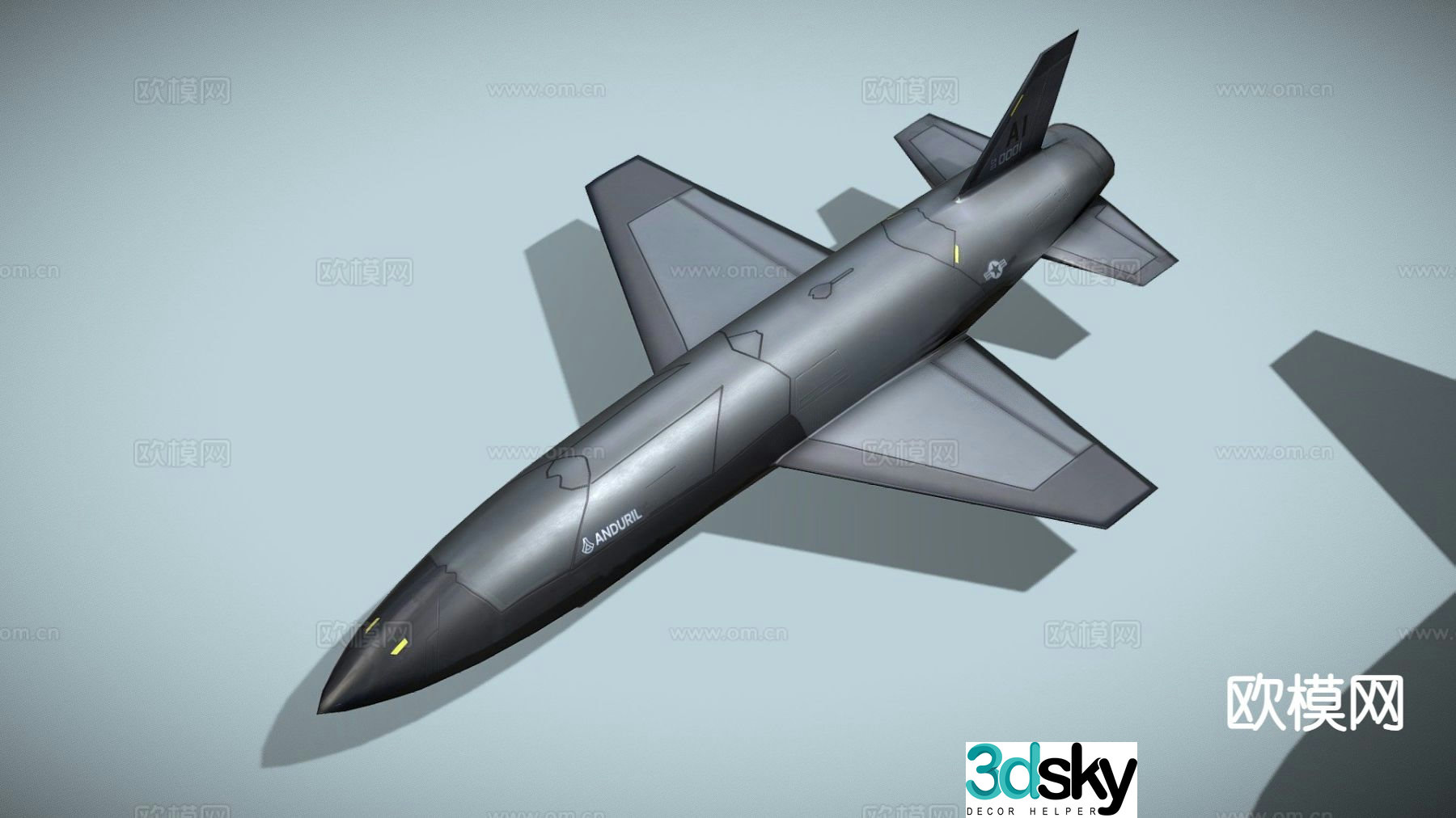 Military aircraft stealth fighter 3d model
