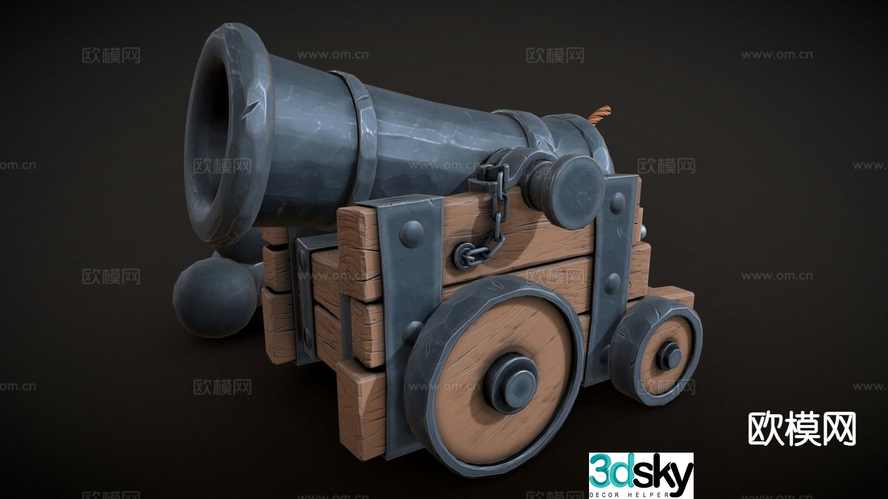 naval cannon 3d model