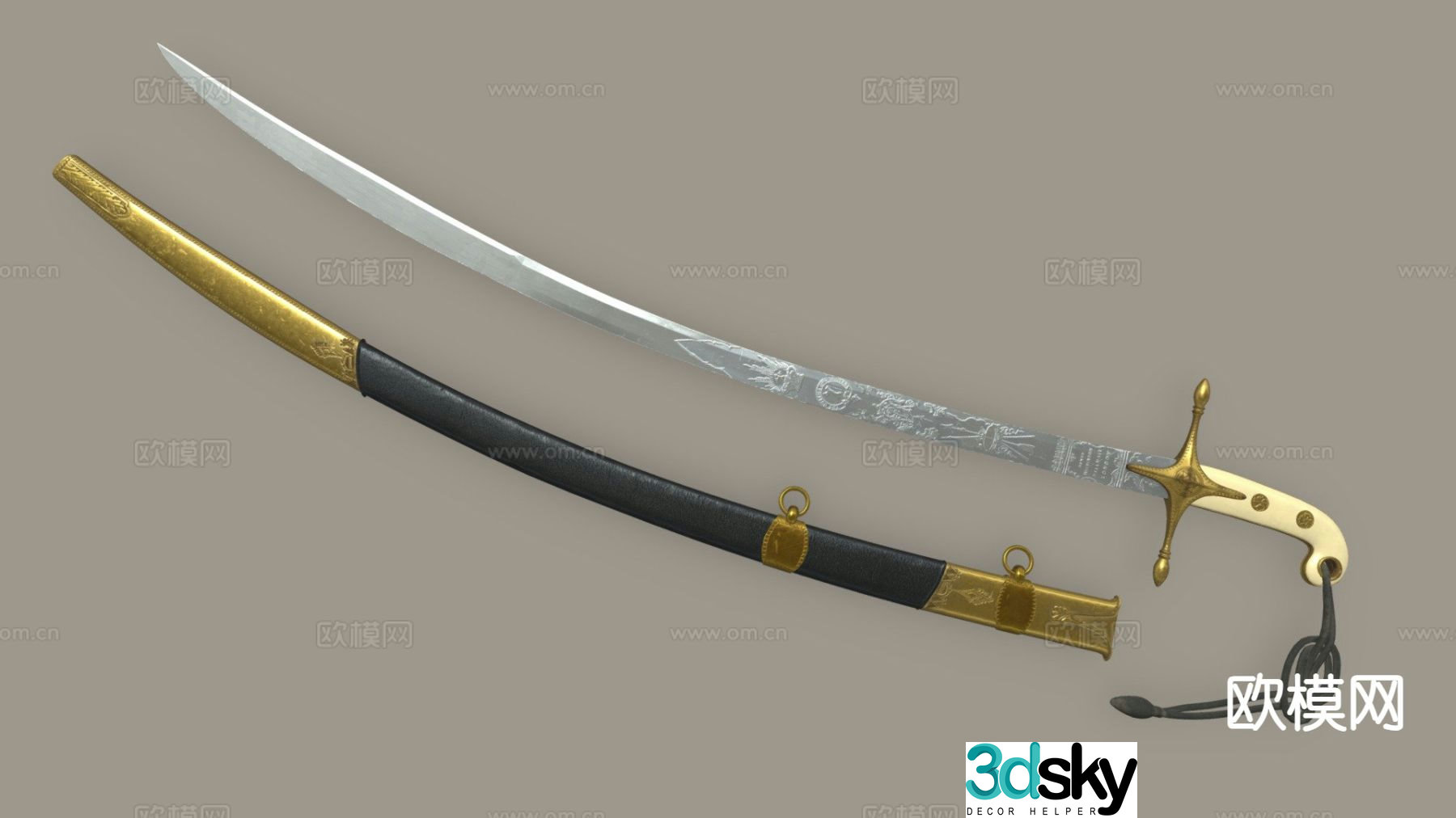Tang Dao scabbard 3d model